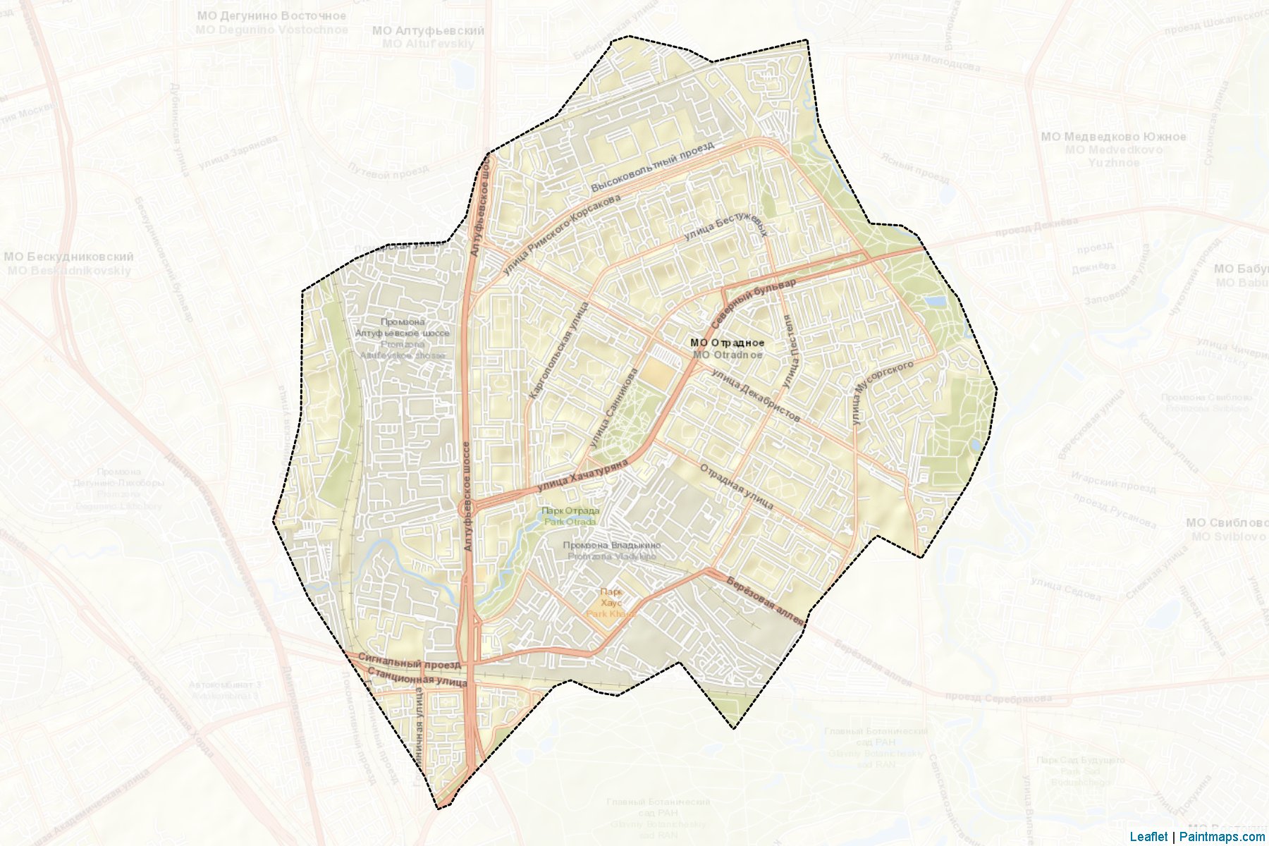 Muestras de recorte de mapas Otradnoe (Moscow)-2