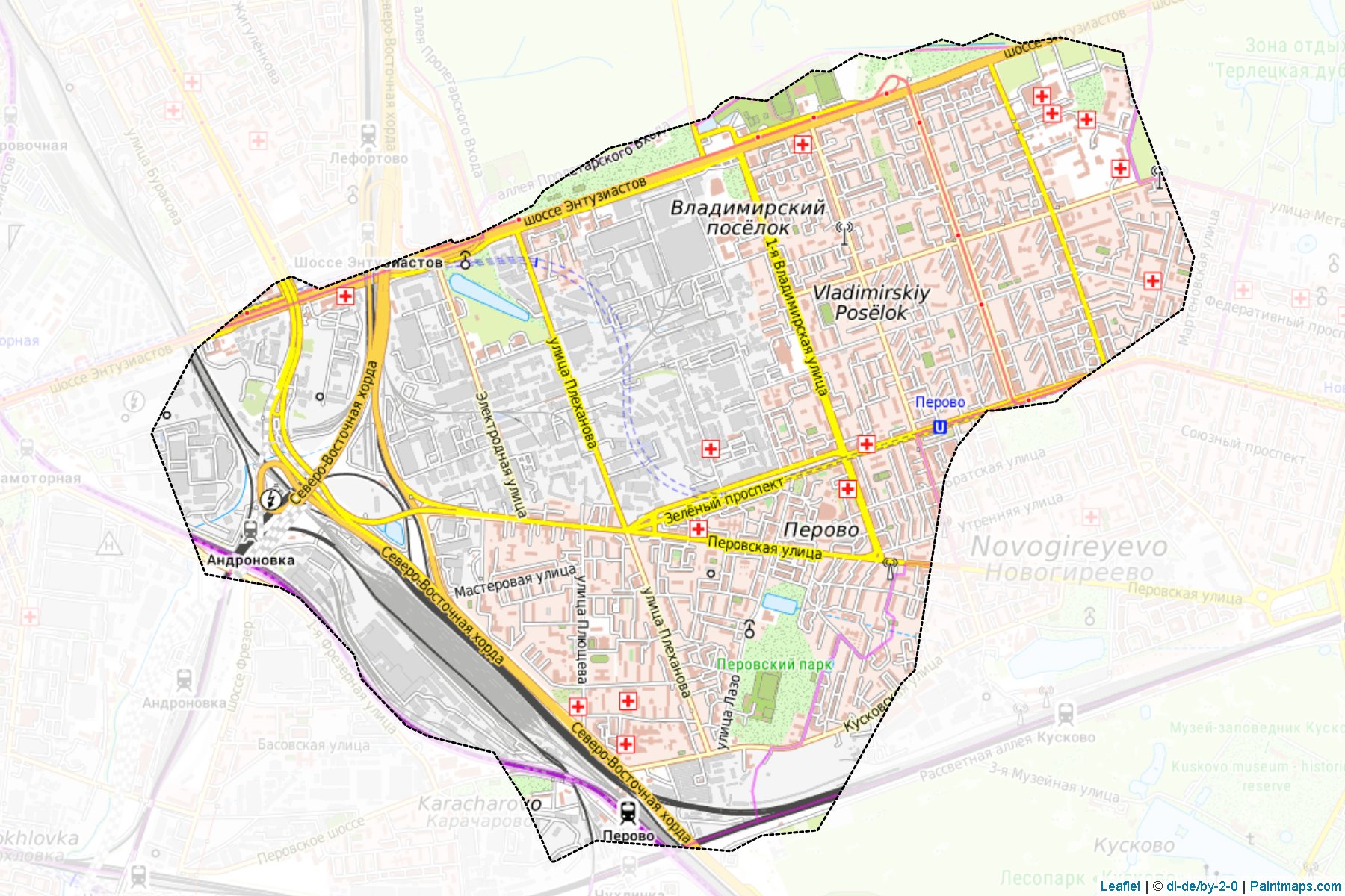 Muestras de recorte de mapas Perovo (Moscow)-1