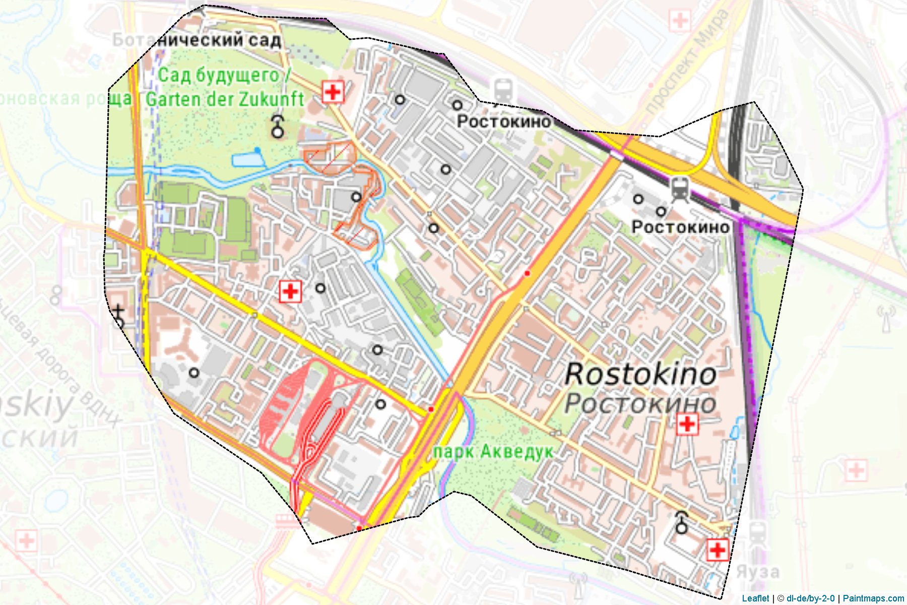 Muestras de recorte de mapas Rostokino (Moscow)-1