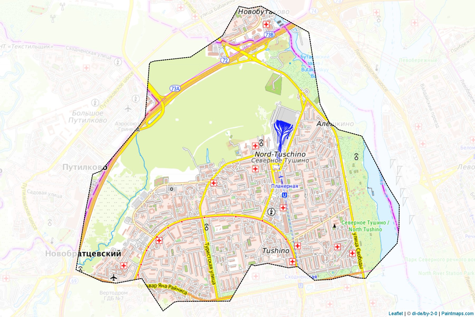 Severnoe Tushino (Moscow City) Map Cropping Samples-1