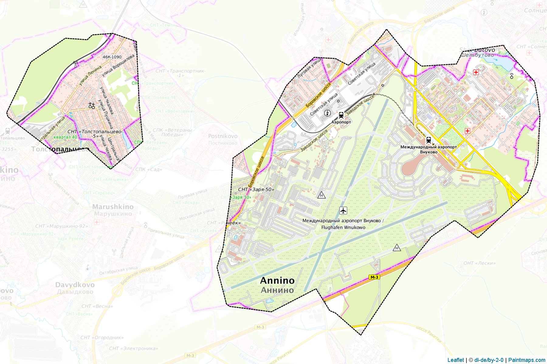 Muestras de recorte de mapas Vnukovo (Moscow)-1