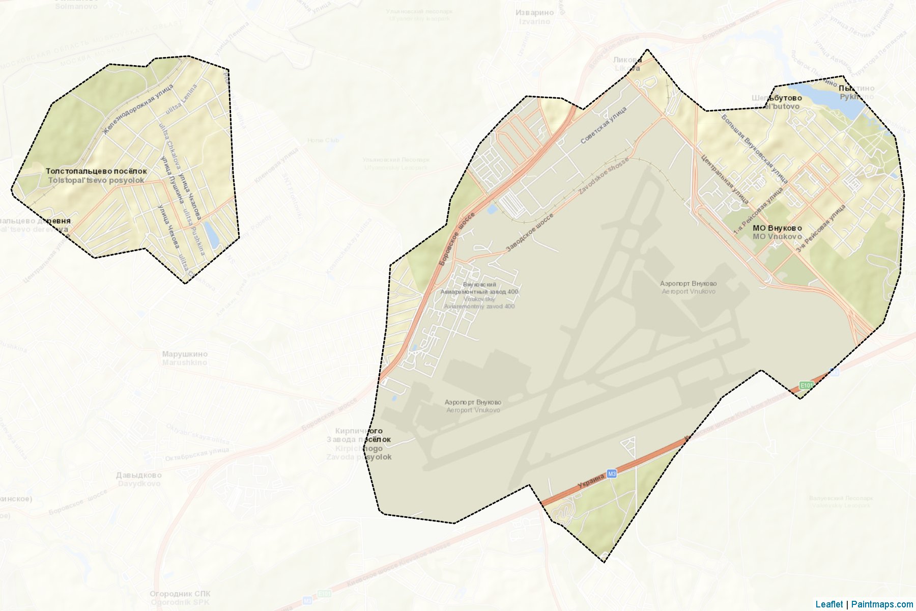 Muestras de recorte de mapas Vnukovo (Moscow)-2