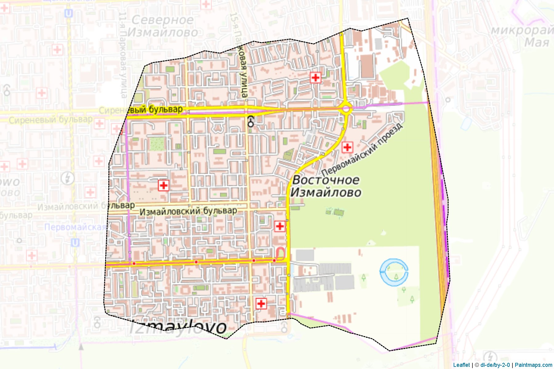 Vostochnoe Izmajlovo (Moscow City) Map Cropping Samples-1