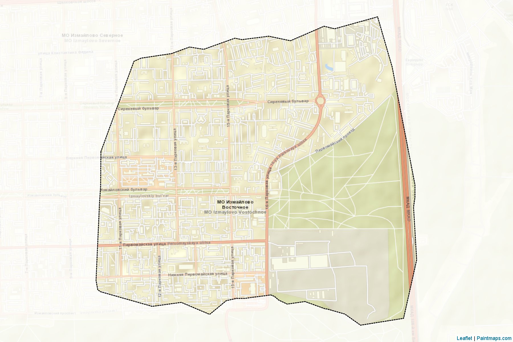 Vostochnoe Izmajlovo (Moscow City) Map Cropping Samples-2