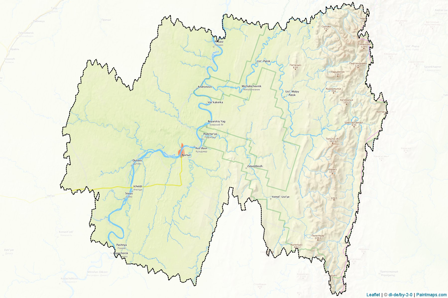 Muestras de recorte de mapas Vuktyl (Komi)-1