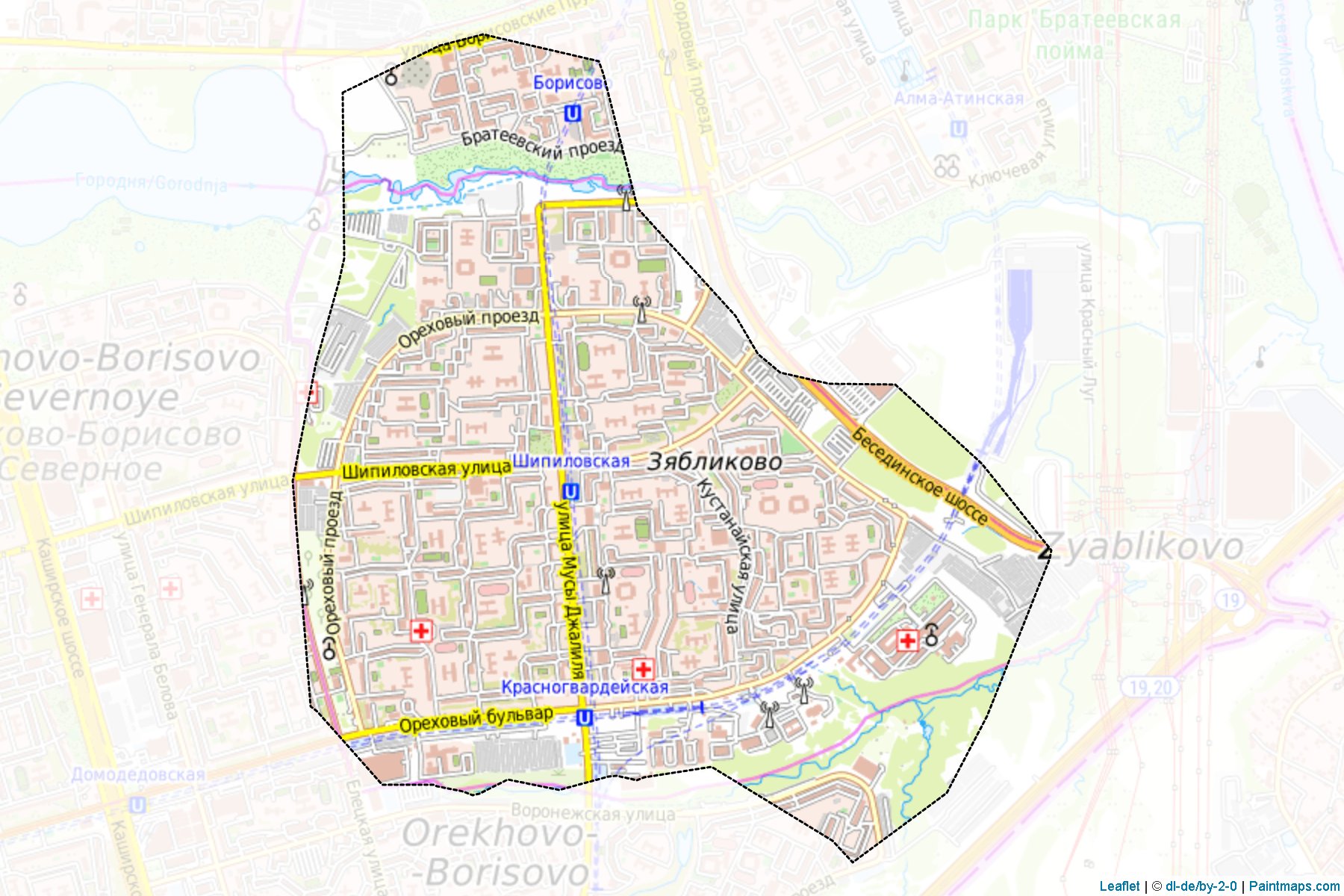 Muestras de recorte de mapas Zjablikovo (Moscow)-1