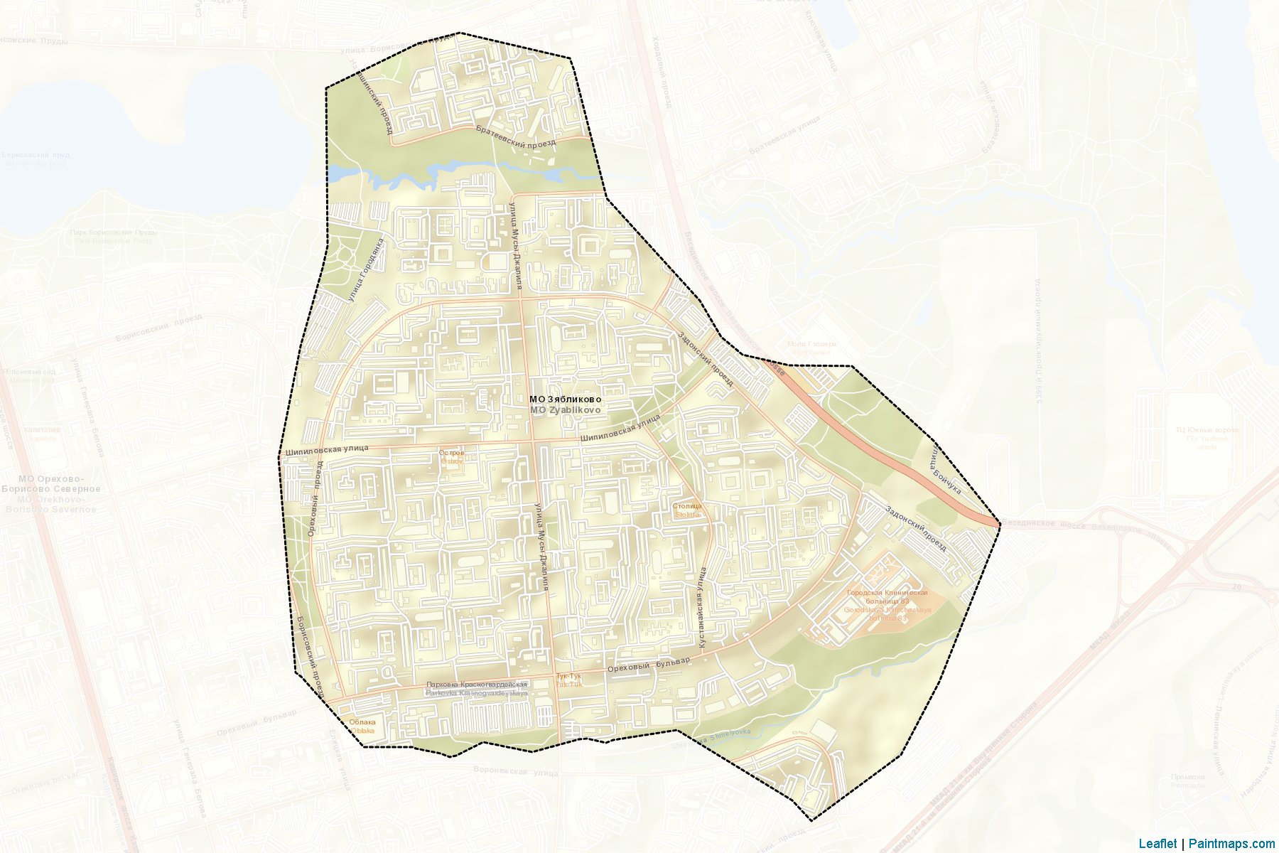 Muestras de recorte de mapas Zjablikovo (Moscow)-2