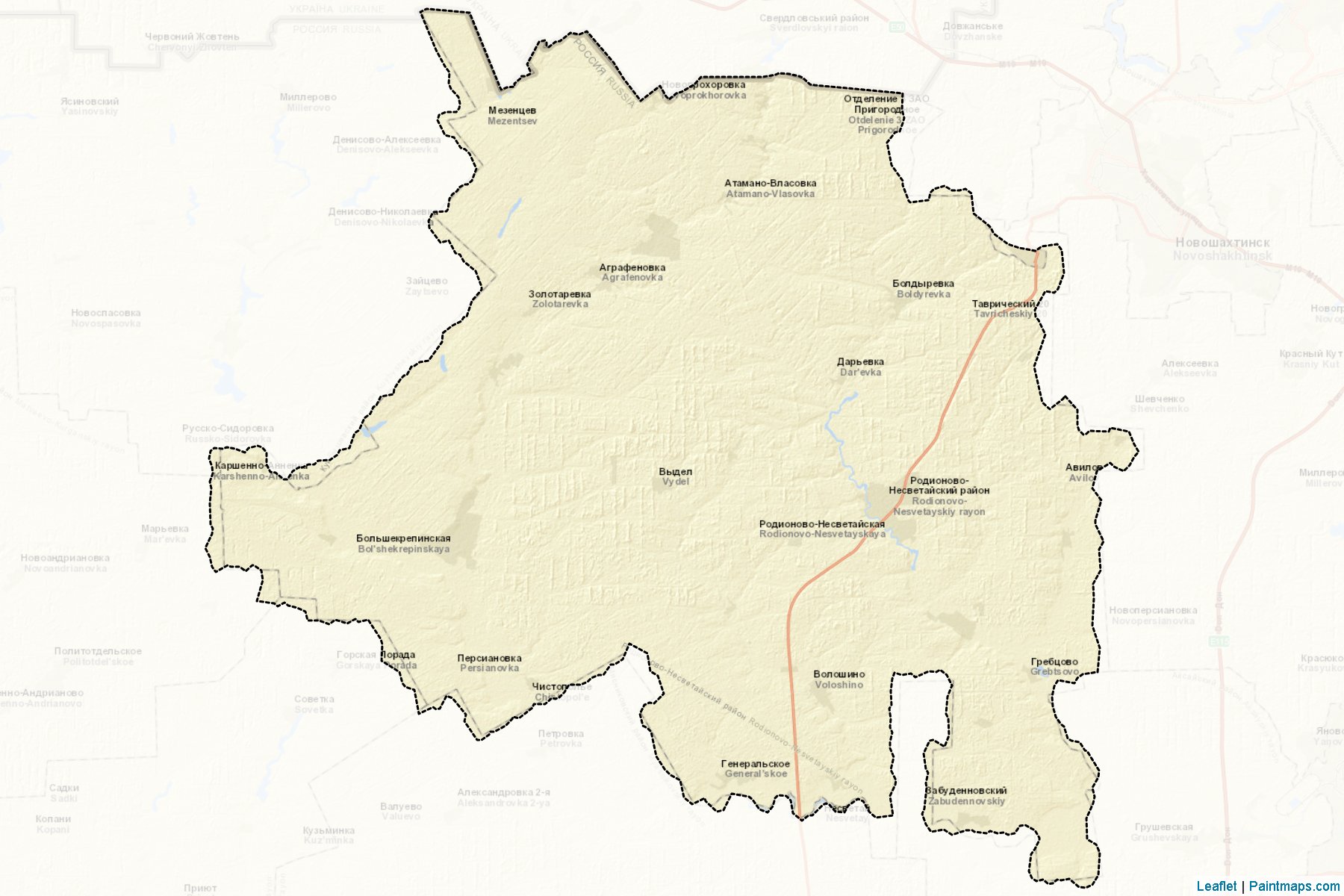 Muestras de recorte de mapas Rodionovo-Nesvetajskiy (Rostov)-2