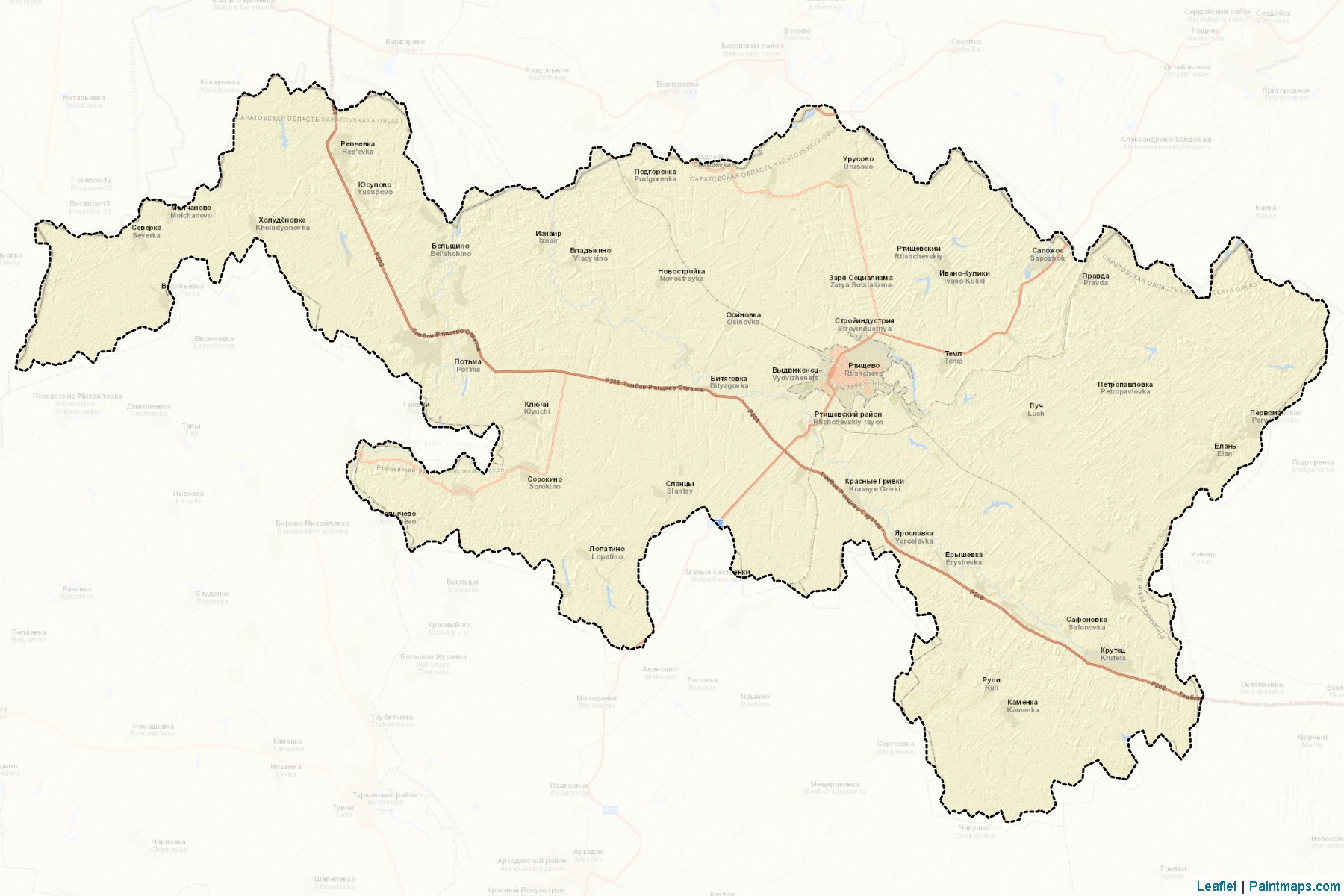 Muestras de recorte de mapas Rtishhevskiy (Saratov)-2