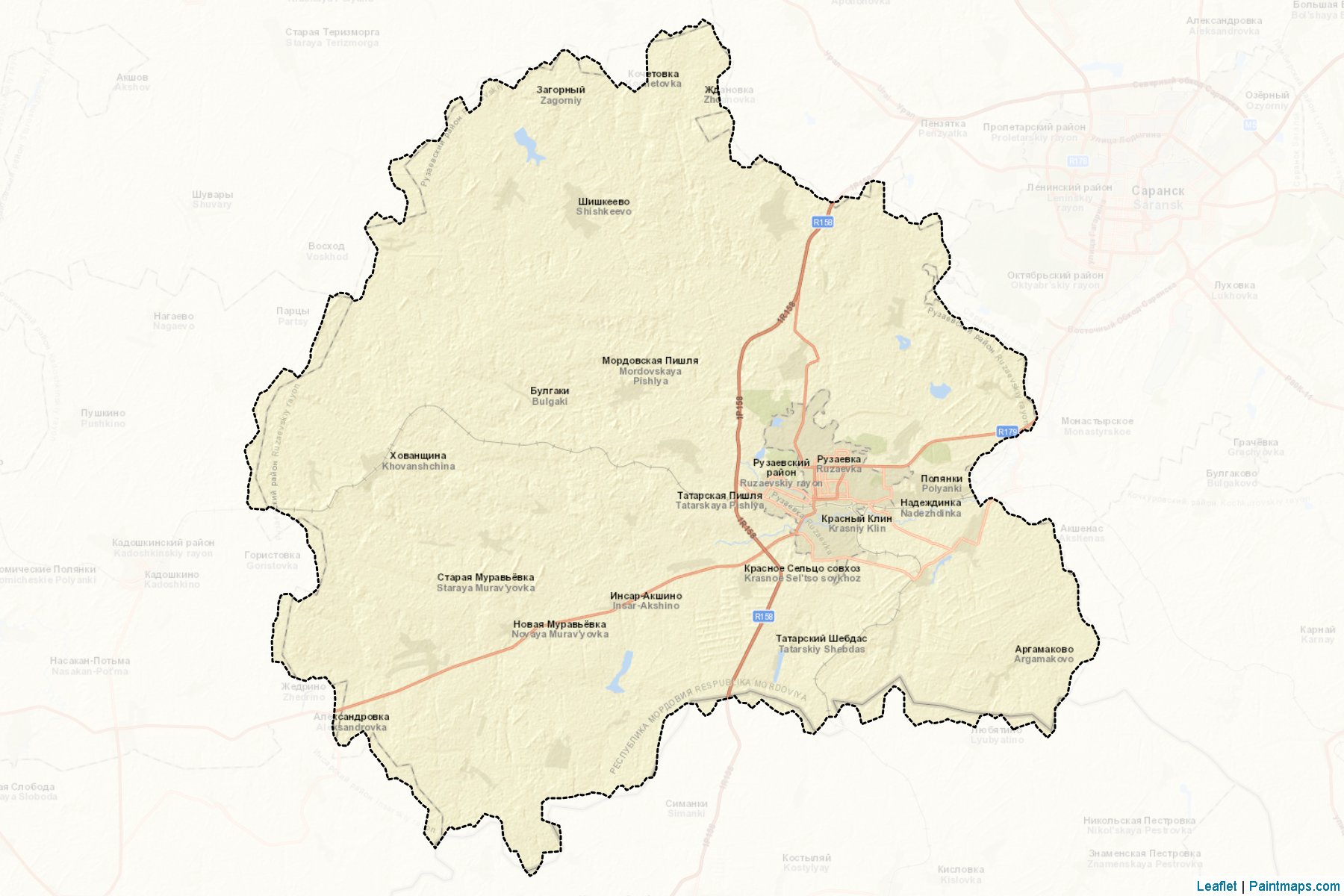 Muestras de recorte de mapas Ruzaevskiy (Mordovia)-2