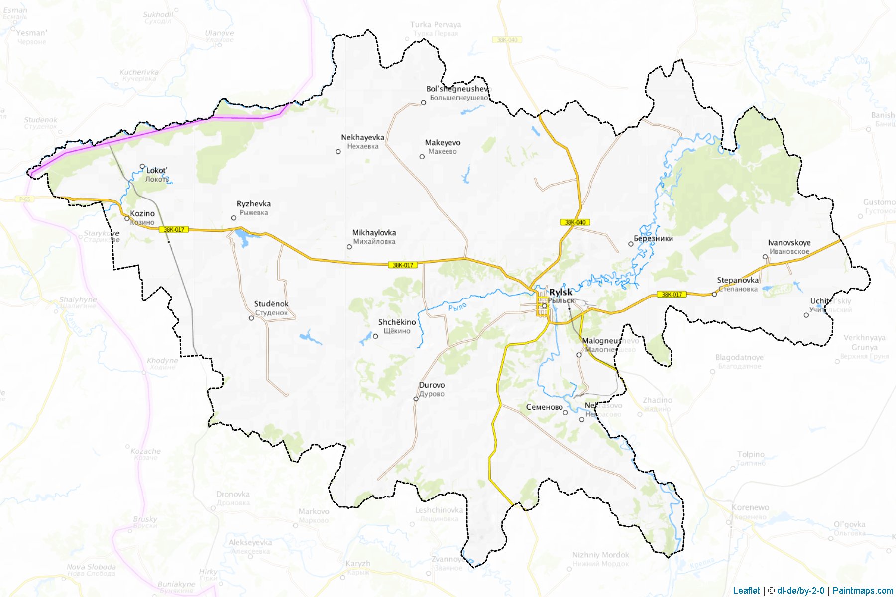 Muestras de recorte de mapas Ryl'skiy (Kursk)-1