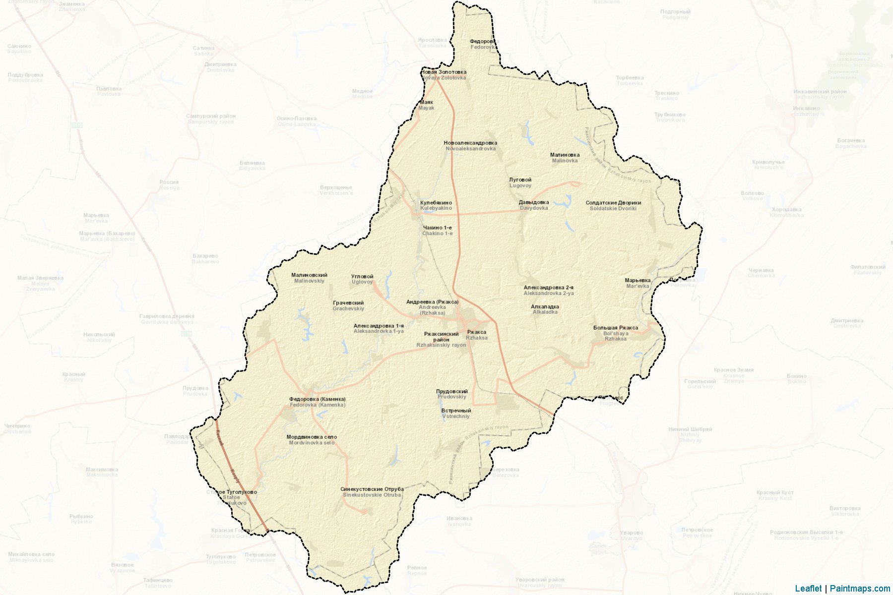 Muestras de recorte de mapas Rzhaksinskiy (Tambov)-2