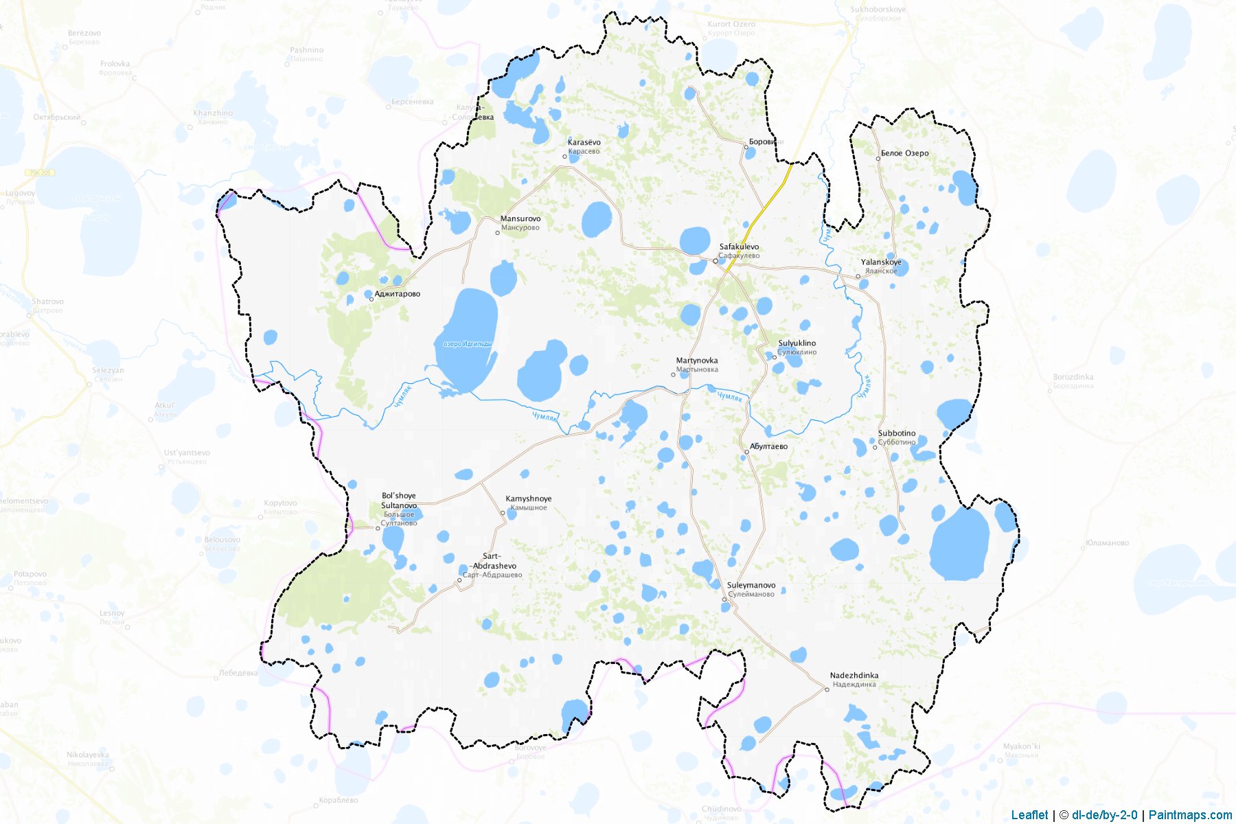 Muestras de recorte de mapas Safakulevskiy (Kurgan)-1