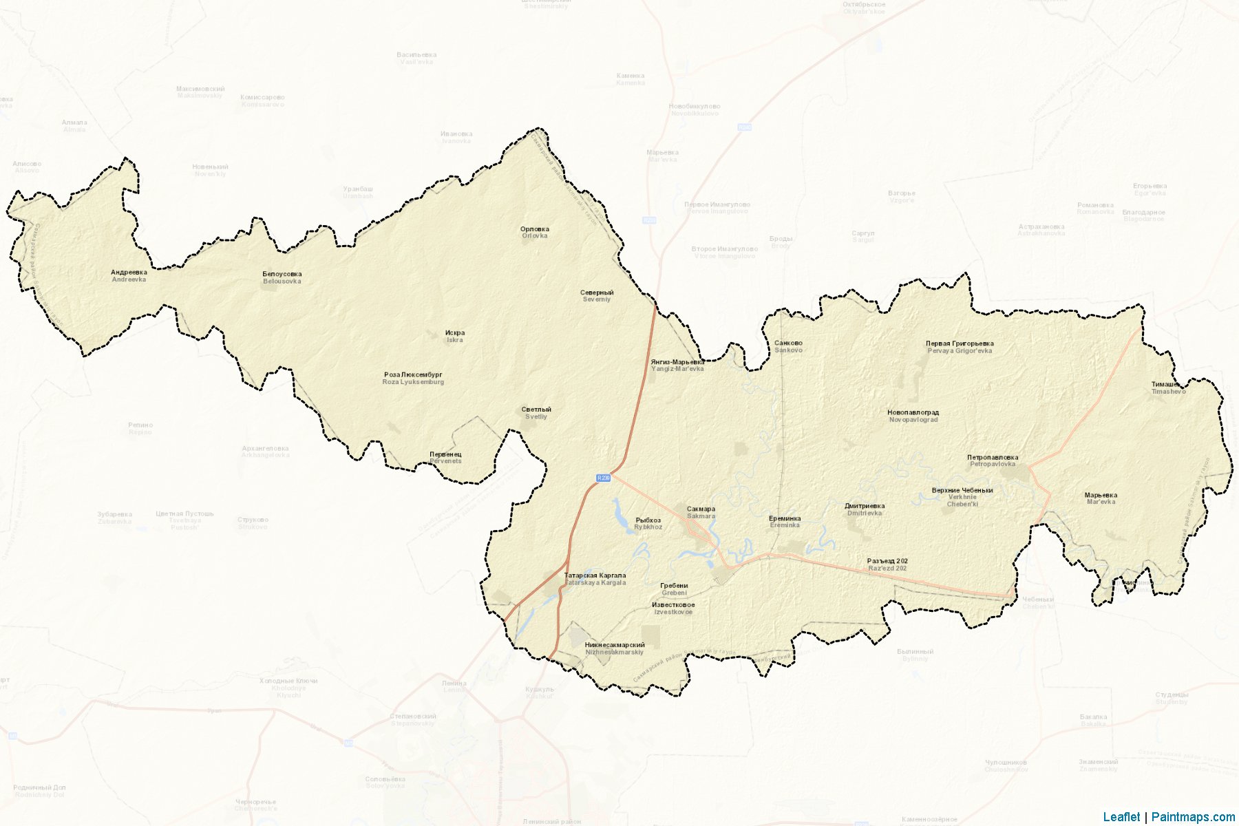 Sakmarskiy (Orenburg) Map Cropping Samples-2