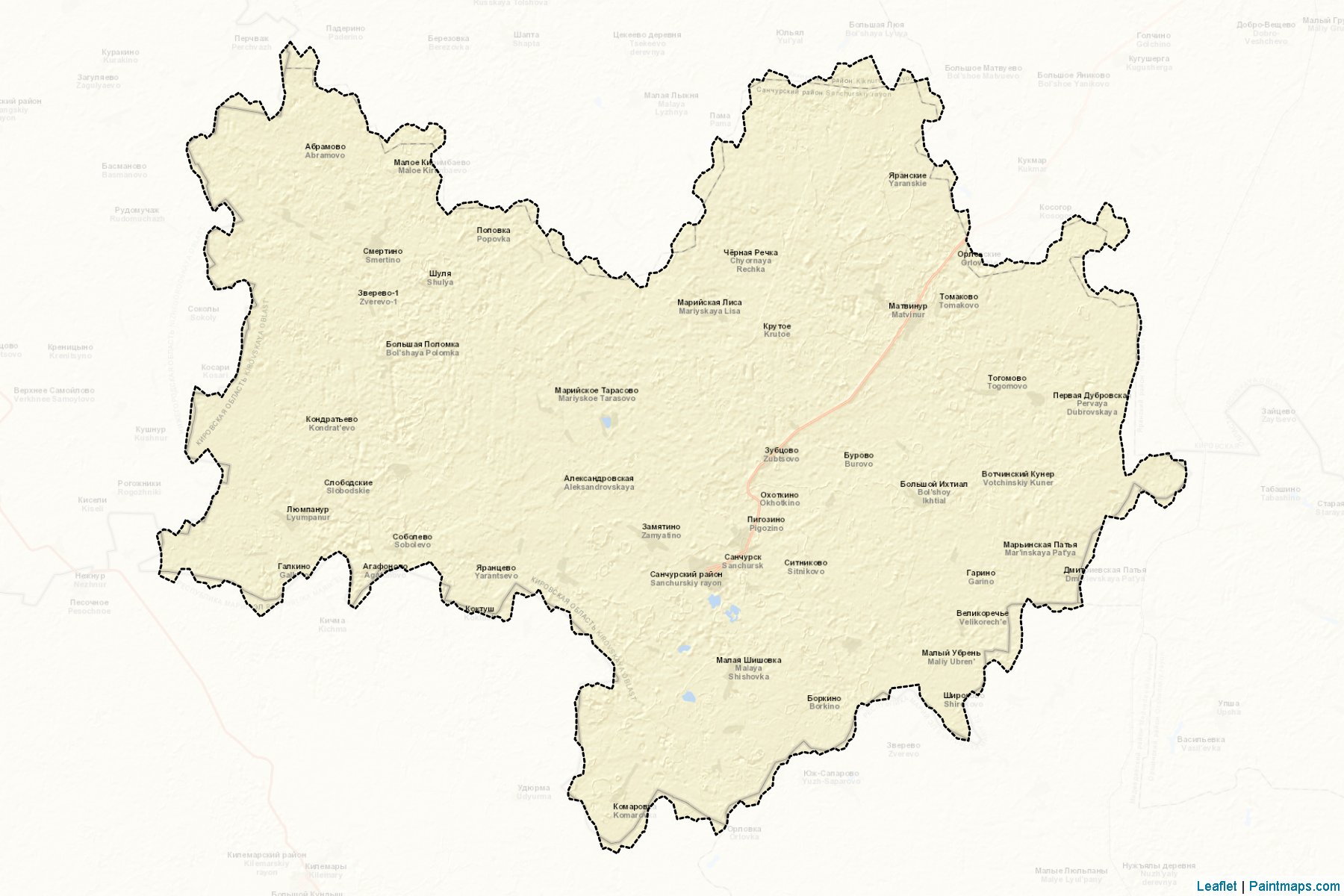 Muestras de recorte de mapas Sanchurskiy (Kirov)-2