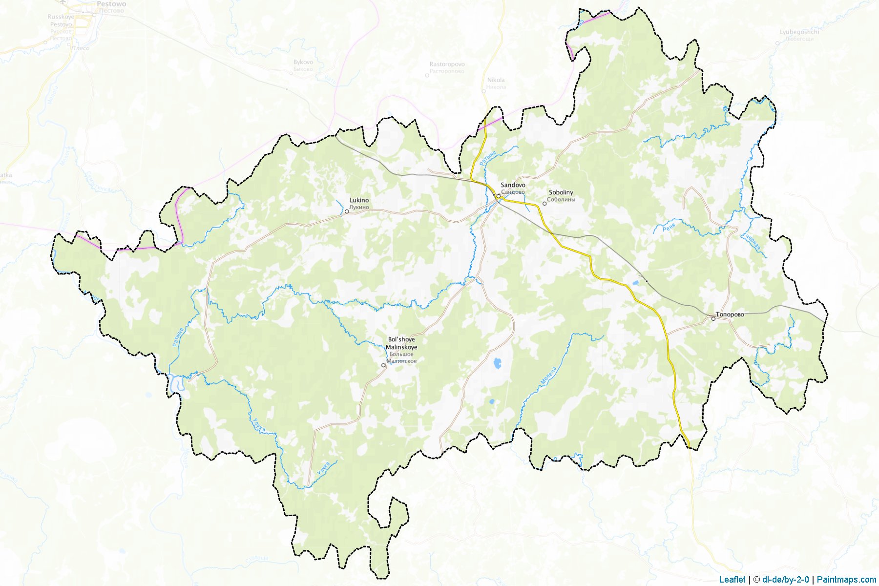 Muestras de recorte de mapas Sandovskiy (Tver)-1