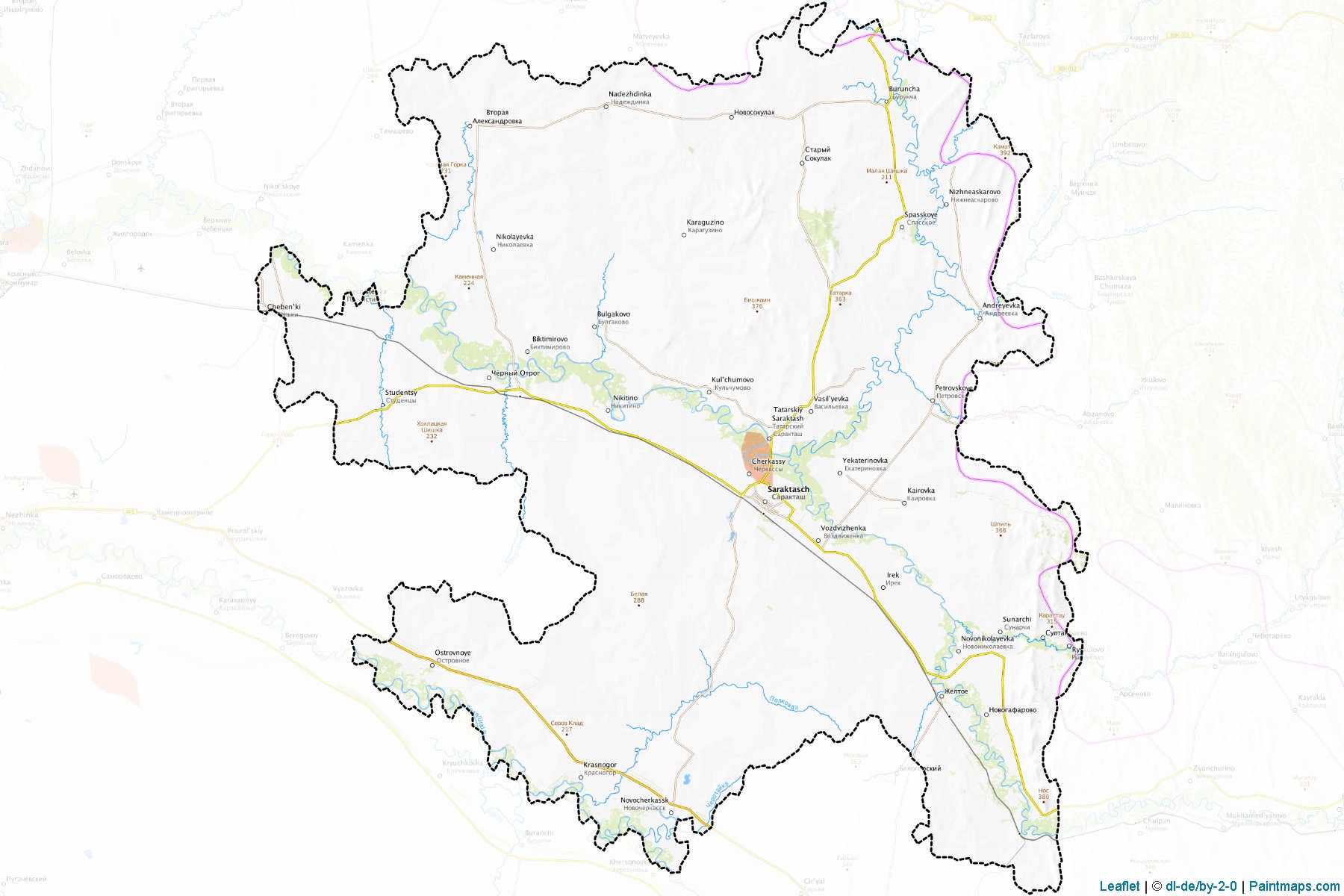 Muestras de recorte de mapas Saraktashskiy (Orenburg)-1