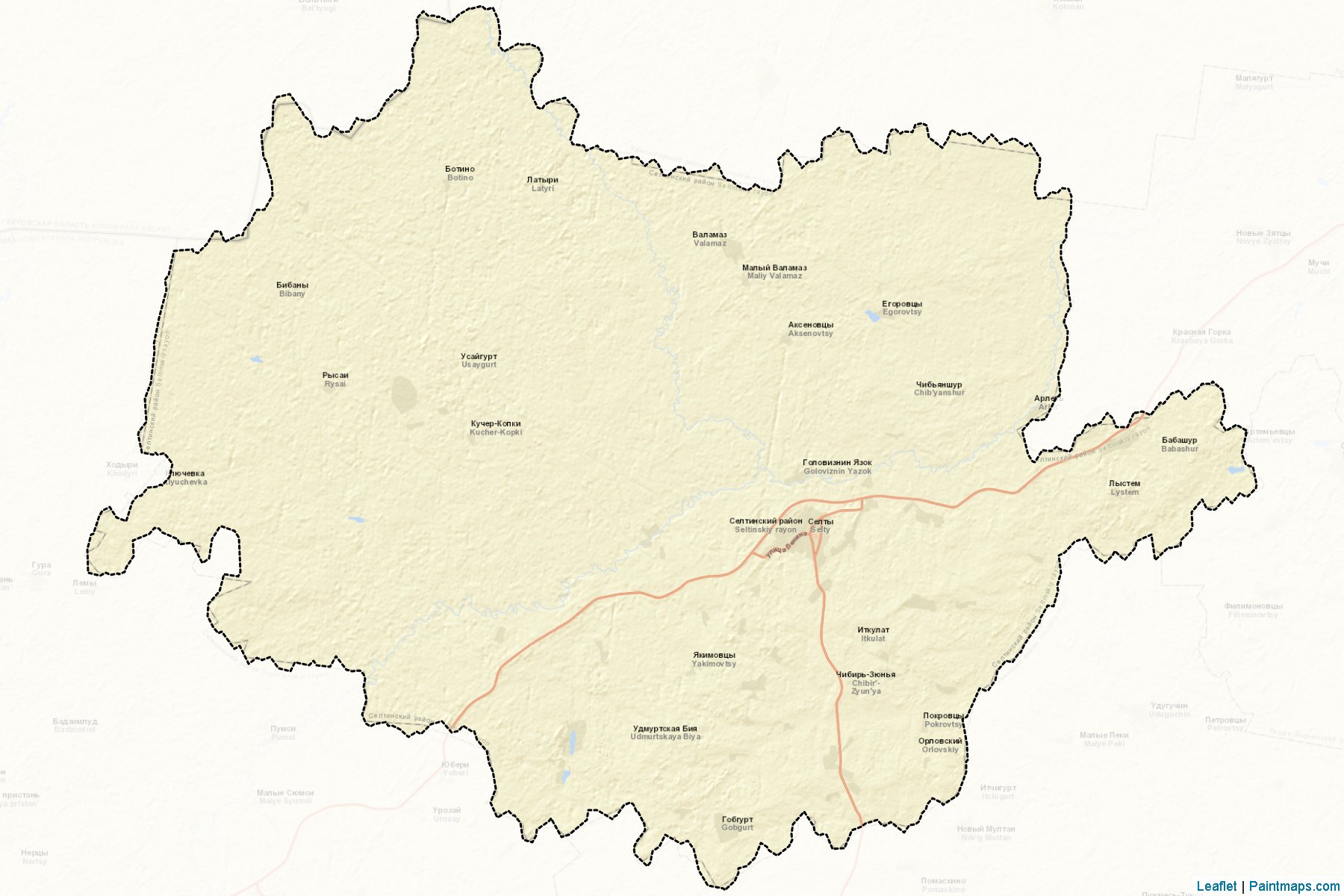 Muestras de recorte de mapas Seltinskiy (Udmurt)-2