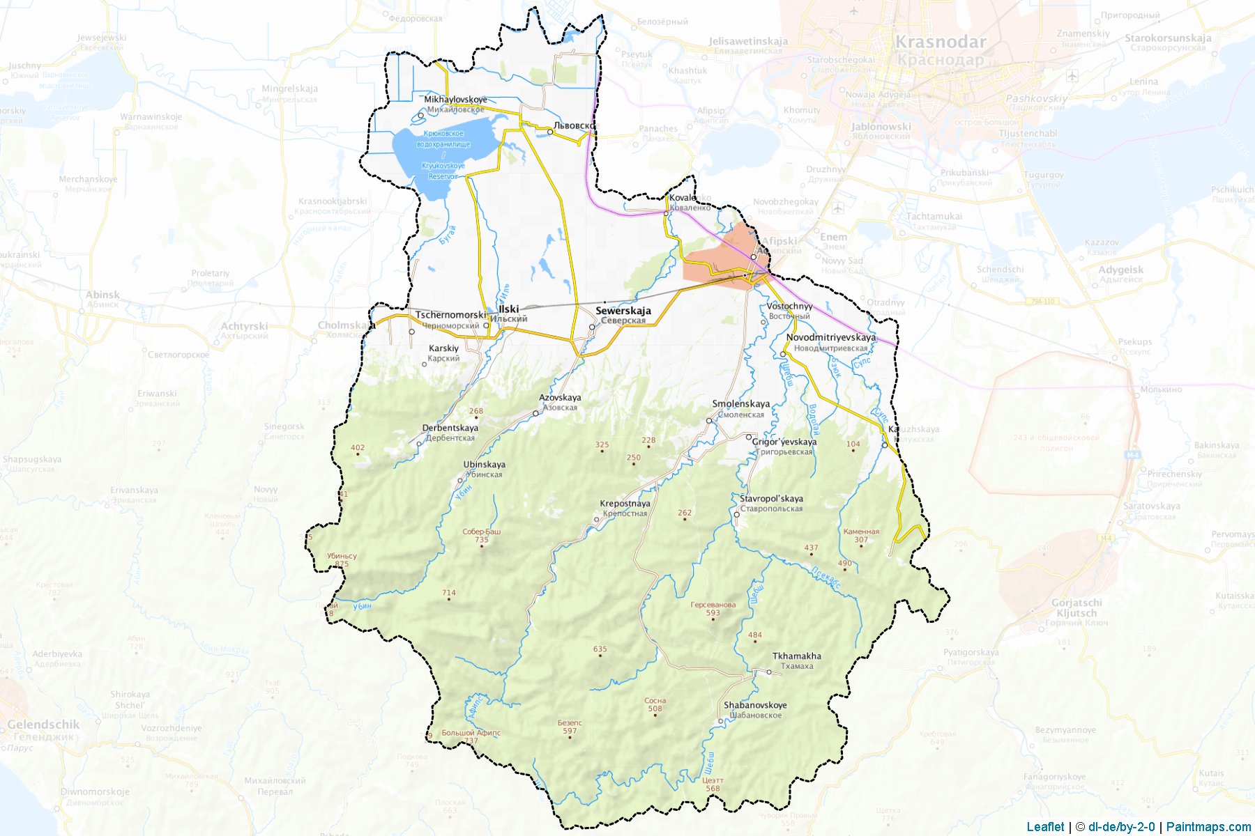 Muestras de recorte de mapas Severskiy (Krasnodar)-1