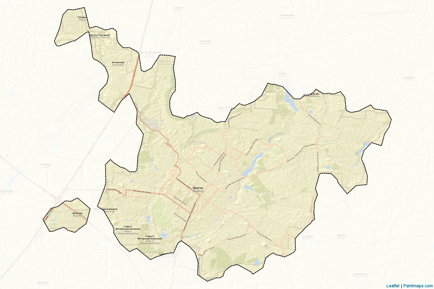 Muestras de recorte de mapas Shakhty (Rostov)-2