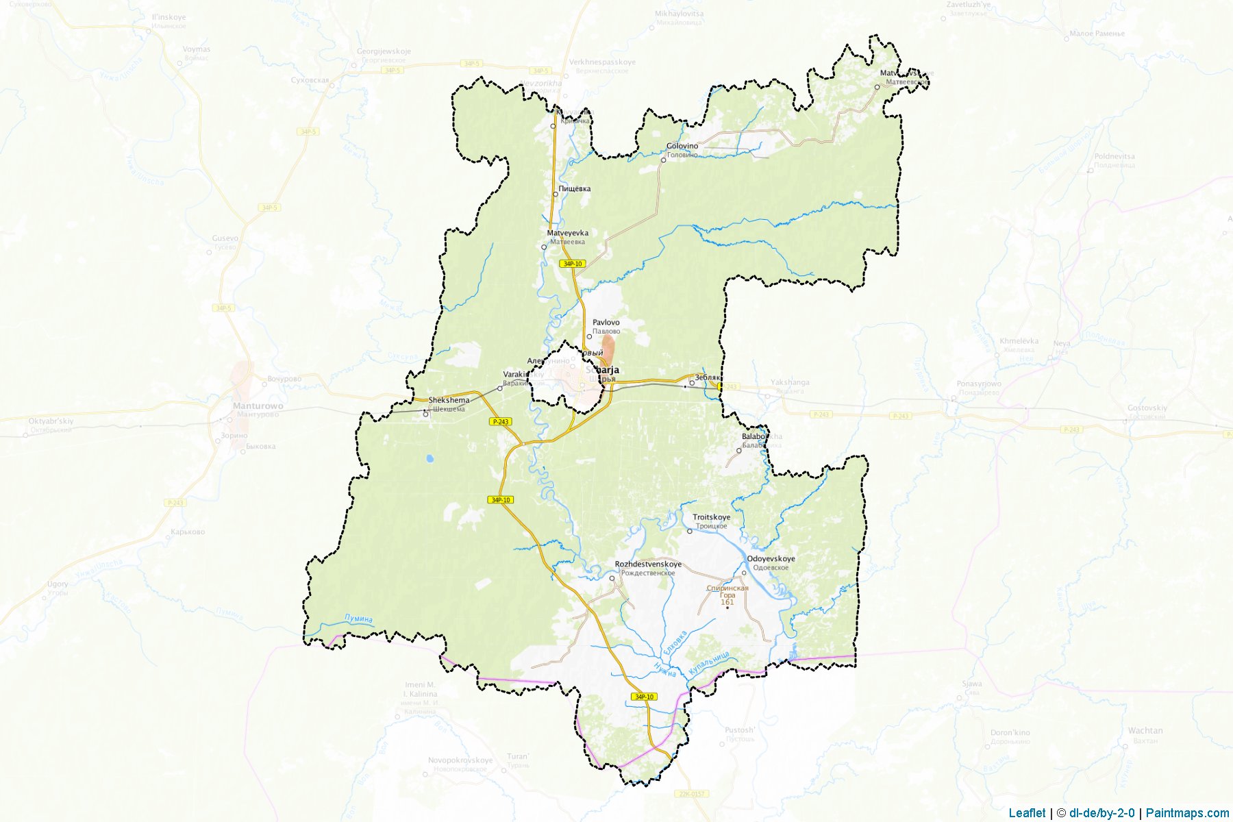 Muestras de recorte de mapas Shar'inskiy (Kostroma)-1