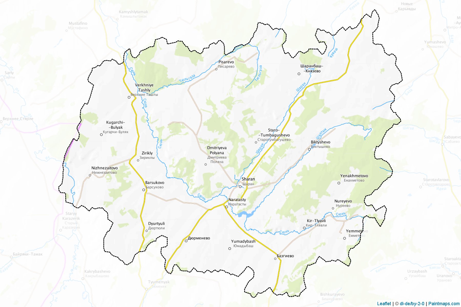 Muestras de recorte de mapas Sharanskiy (Bashkortostan)-1