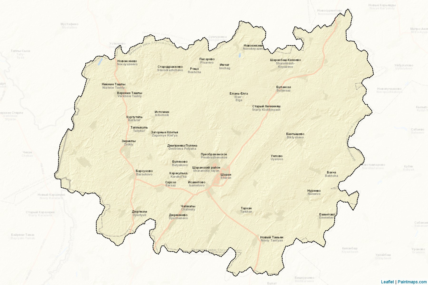 Muestras de recorte de mapas Sharanskiy (Bashkortostan)-2