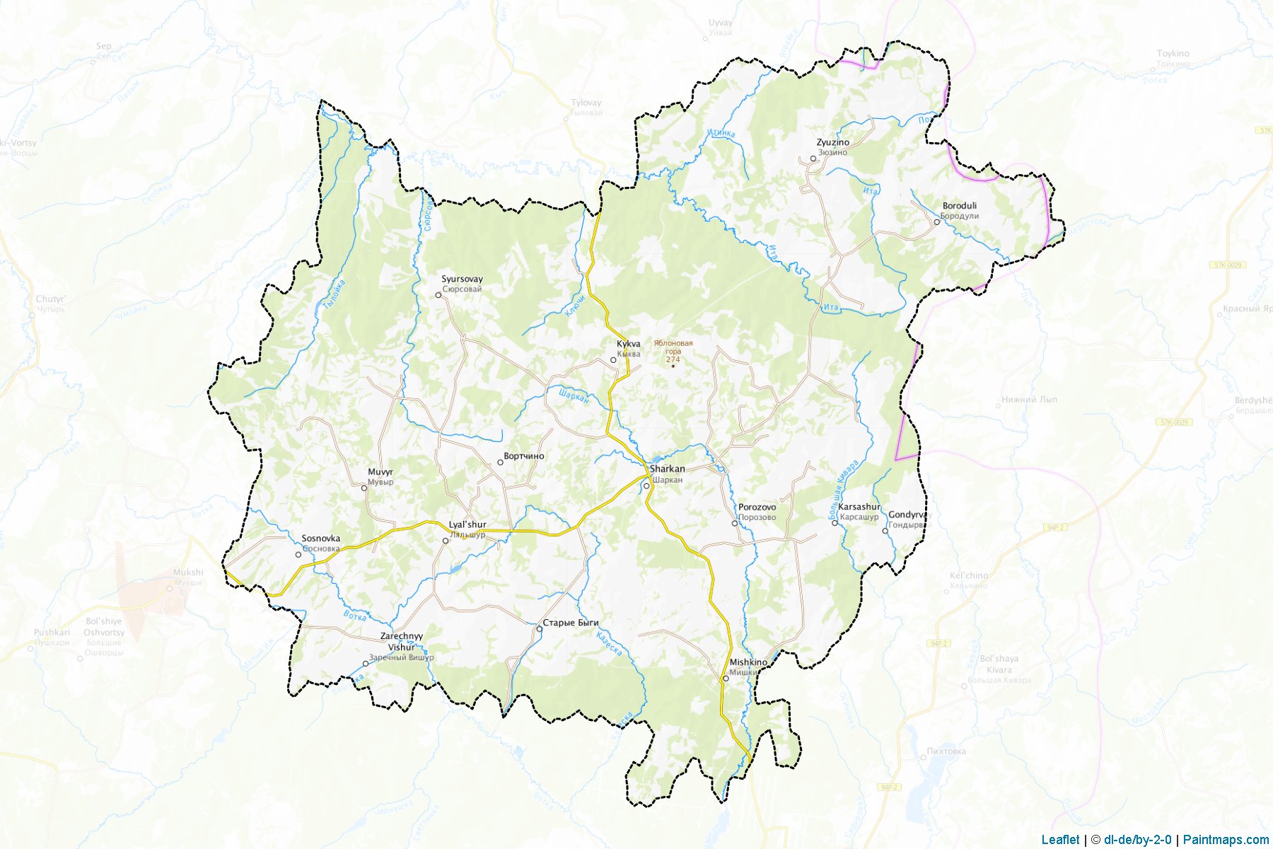 Sharkanskiy (Udmurt) Map Cropping Samples-1