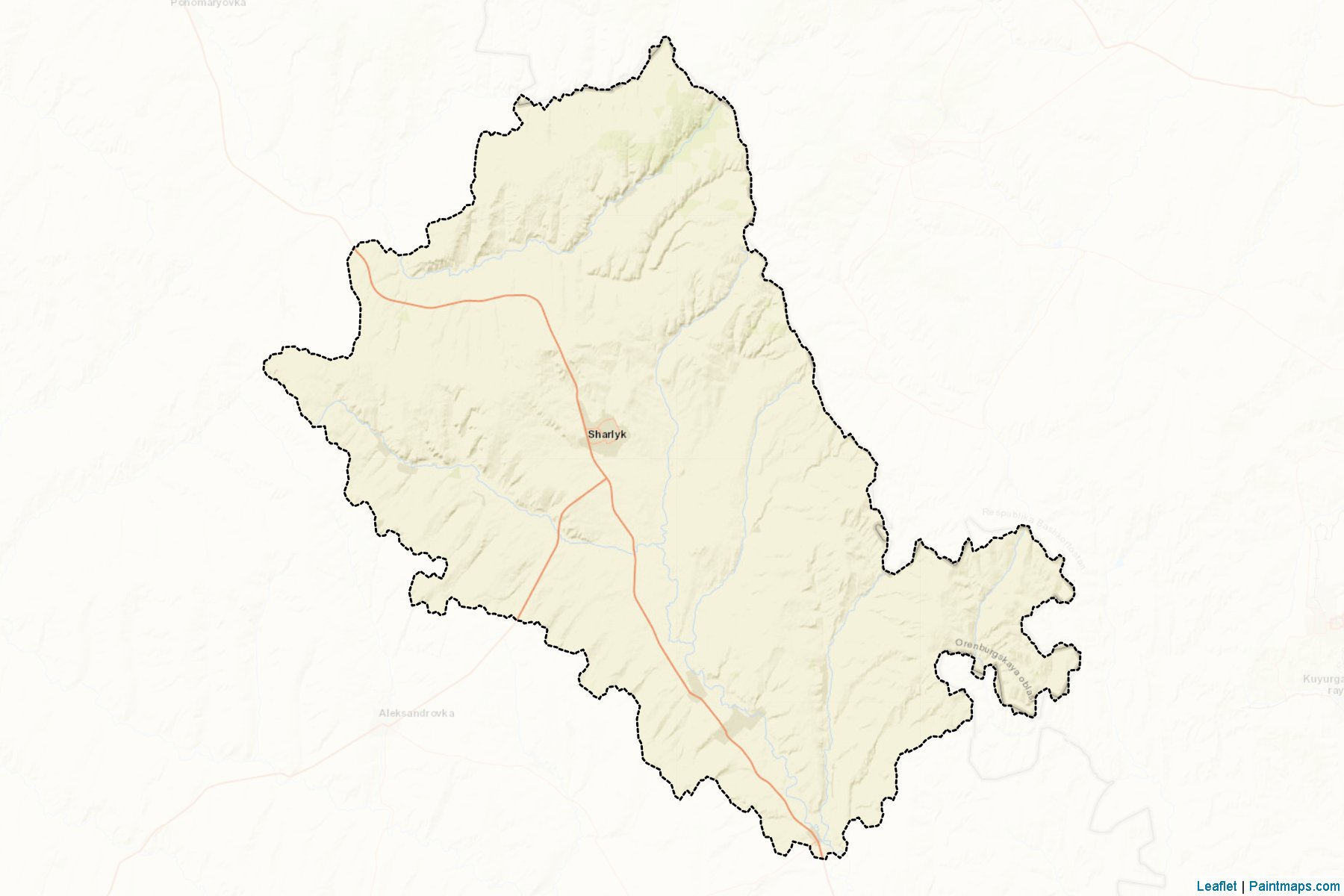 Muestras de recorte de mapas Sharlykskiy (Orenburg)-2