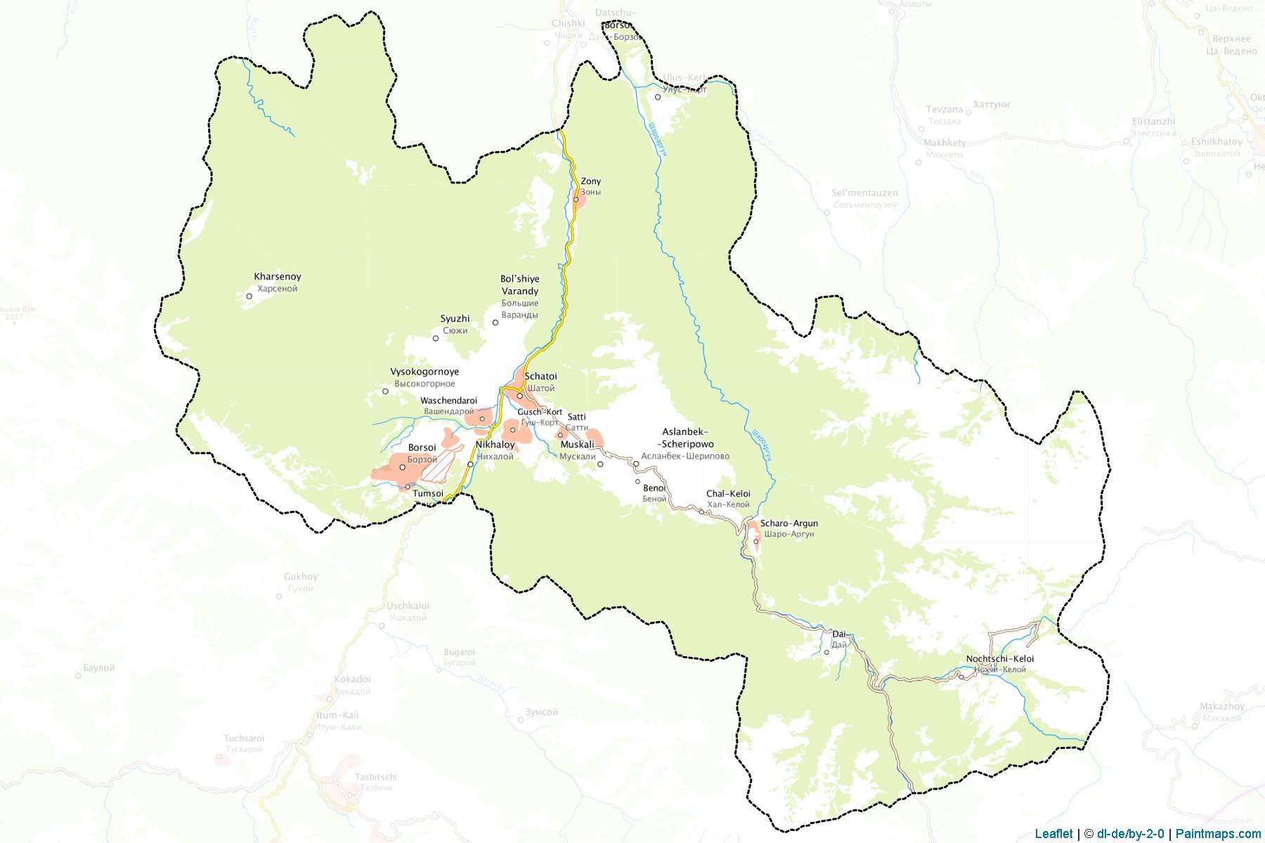 Itum-Kalinskiy (Chechnya) Map Cropping Samples-1