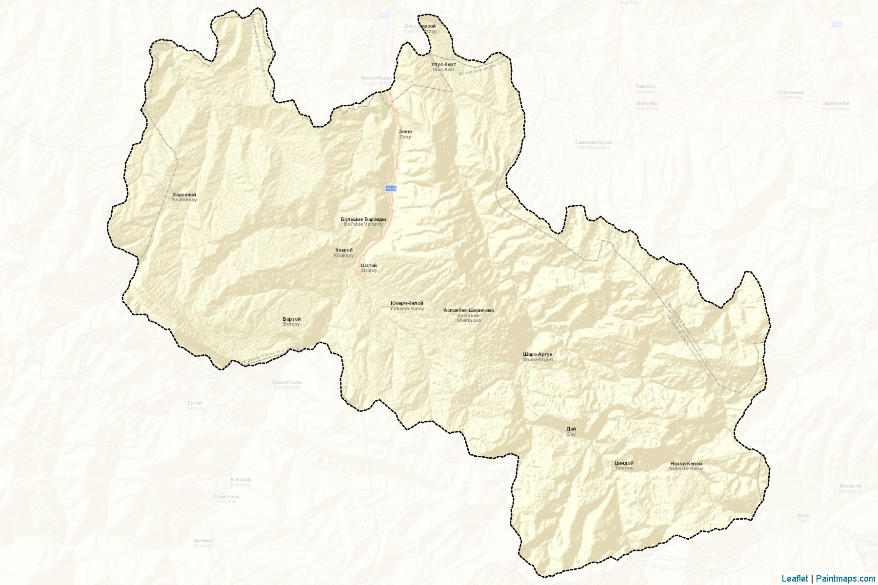 Itum-Kalinskiy (Chechnya) Map Cropping Samples-2