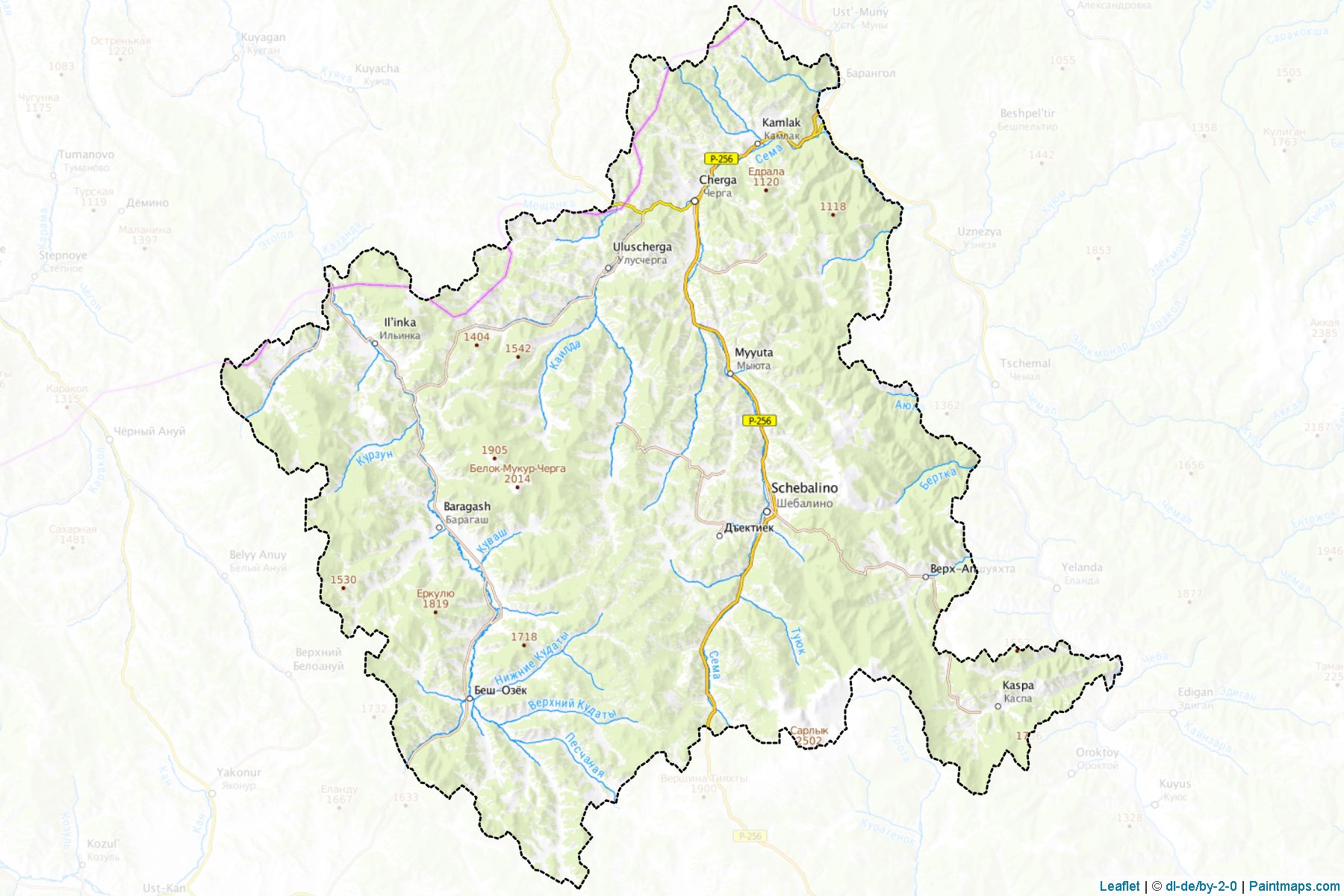 Muestras de recorte de mapas Shebalinskiy (Gorno-Altay)-1