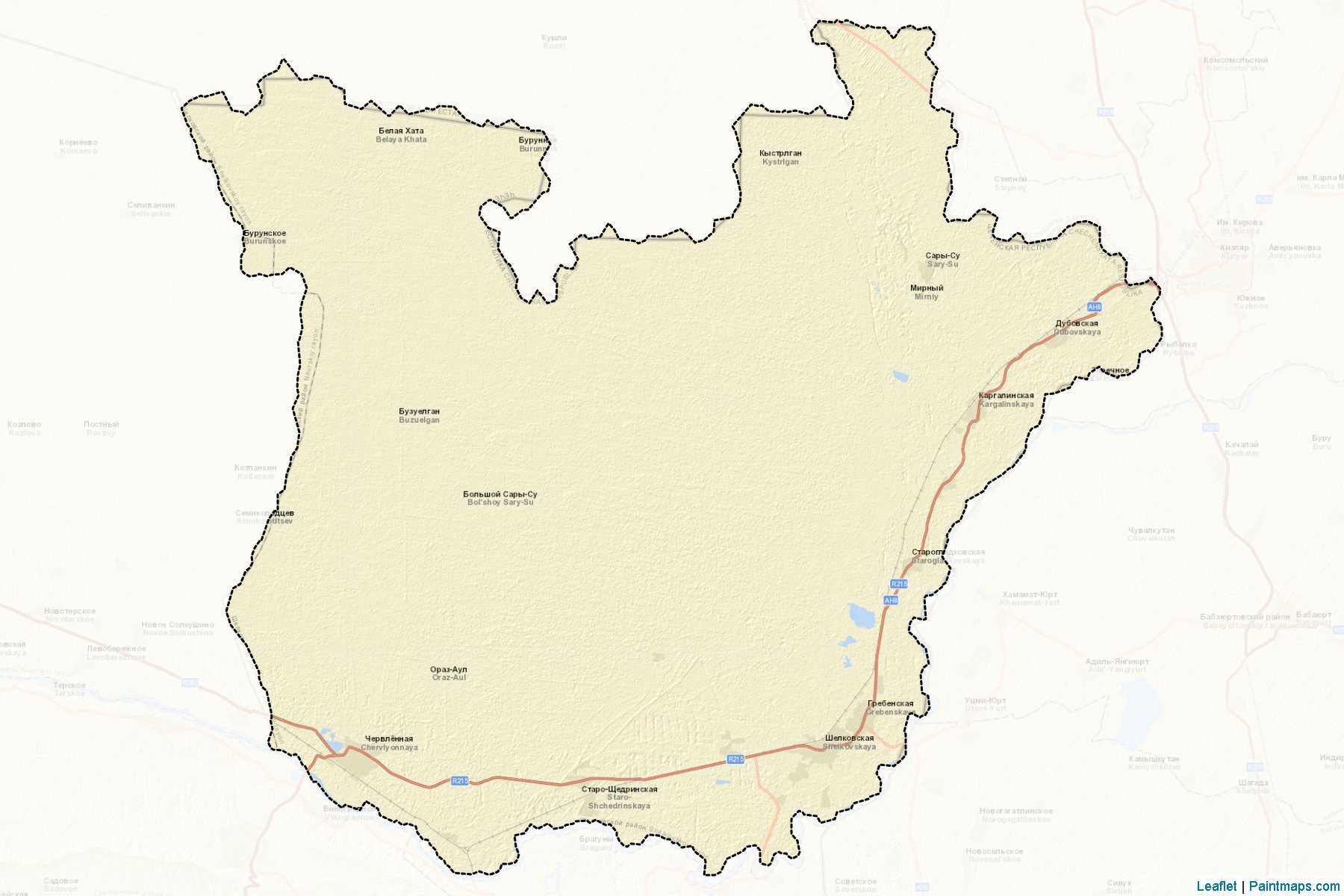 Muestras de recorte de mapas Shelkovskiy (Chechnya)-2