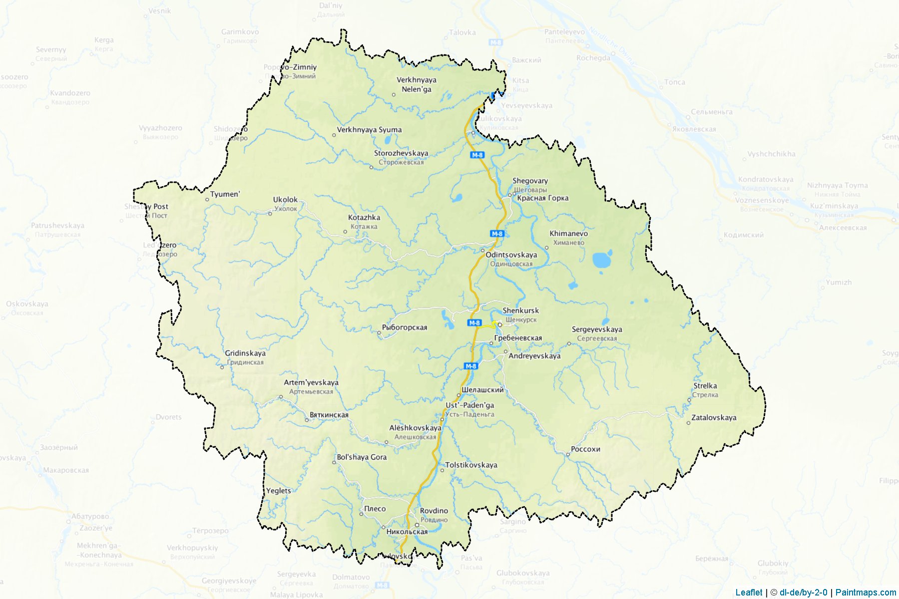 Shenkurskiy (Arkhangelsk) Map Cropping Samples-1