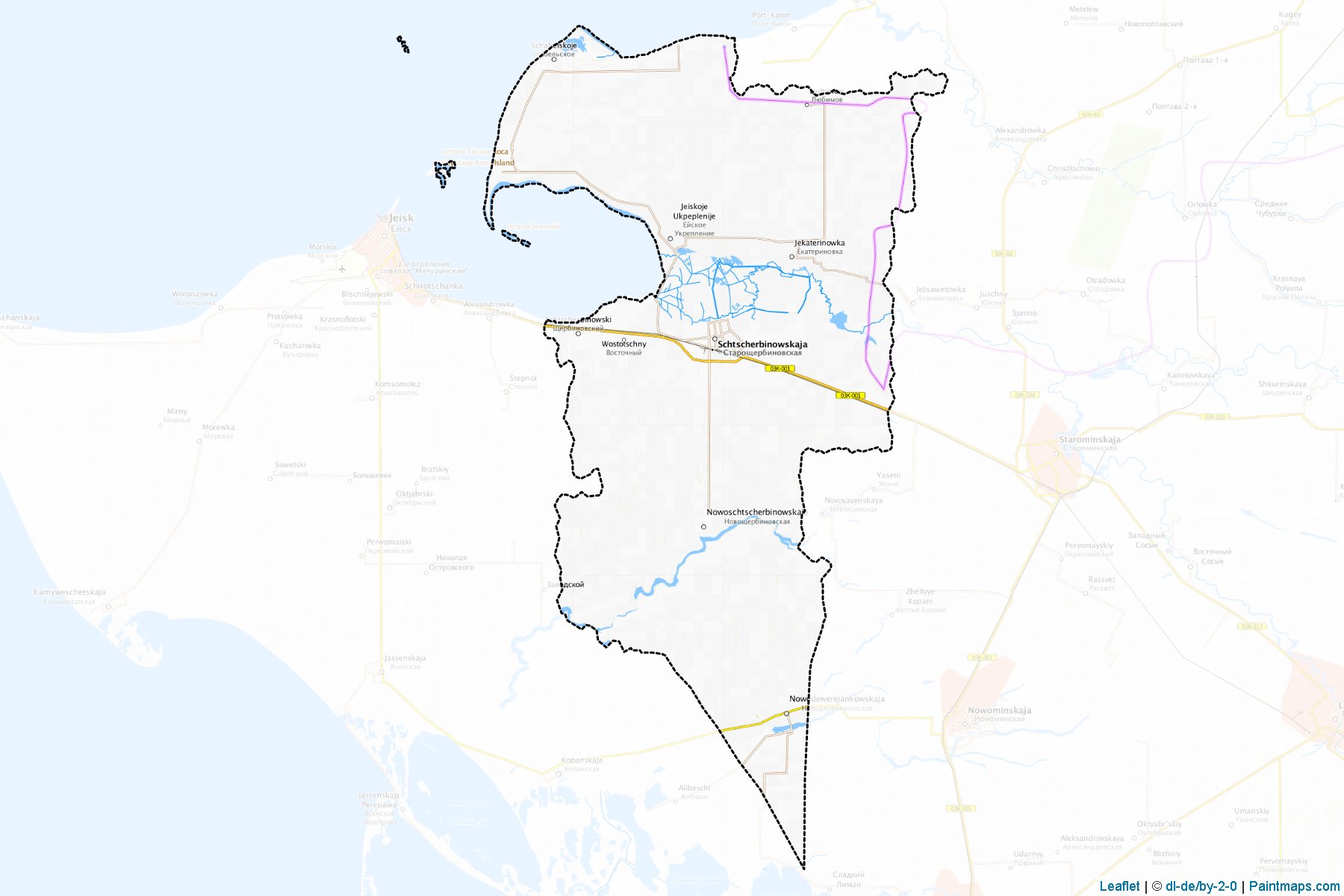 Muestras de recorte de mapas Shcherbinovskiy (Krasnodar)-1