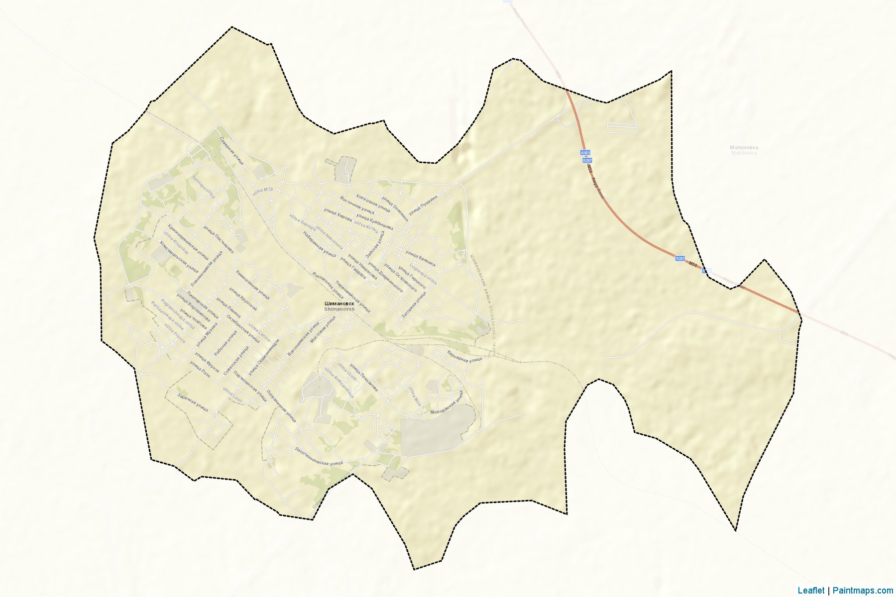 Muestras de recorte de mapas Shimanovsk (Amur)-2