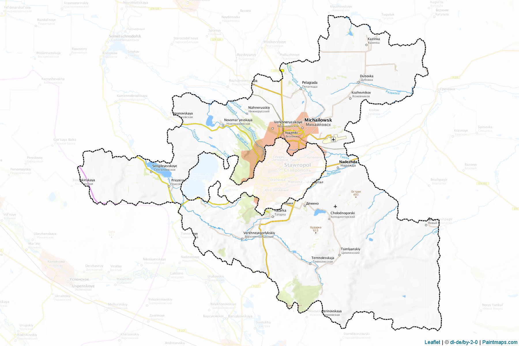 Muestras de recorte de mapas Shpakovskiy (Stavropol)-1