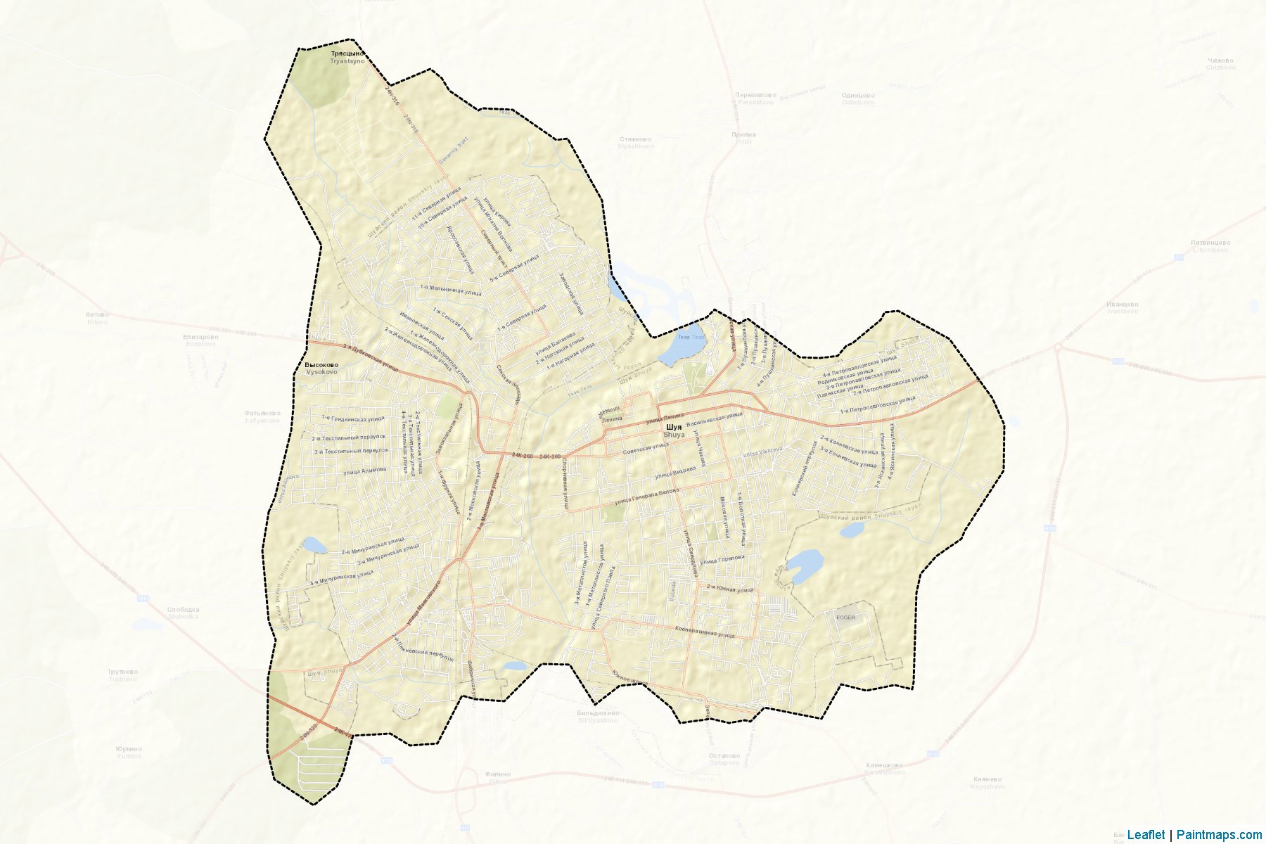 Muestras de recorte de mapas Shuja (Ivanovo)-2