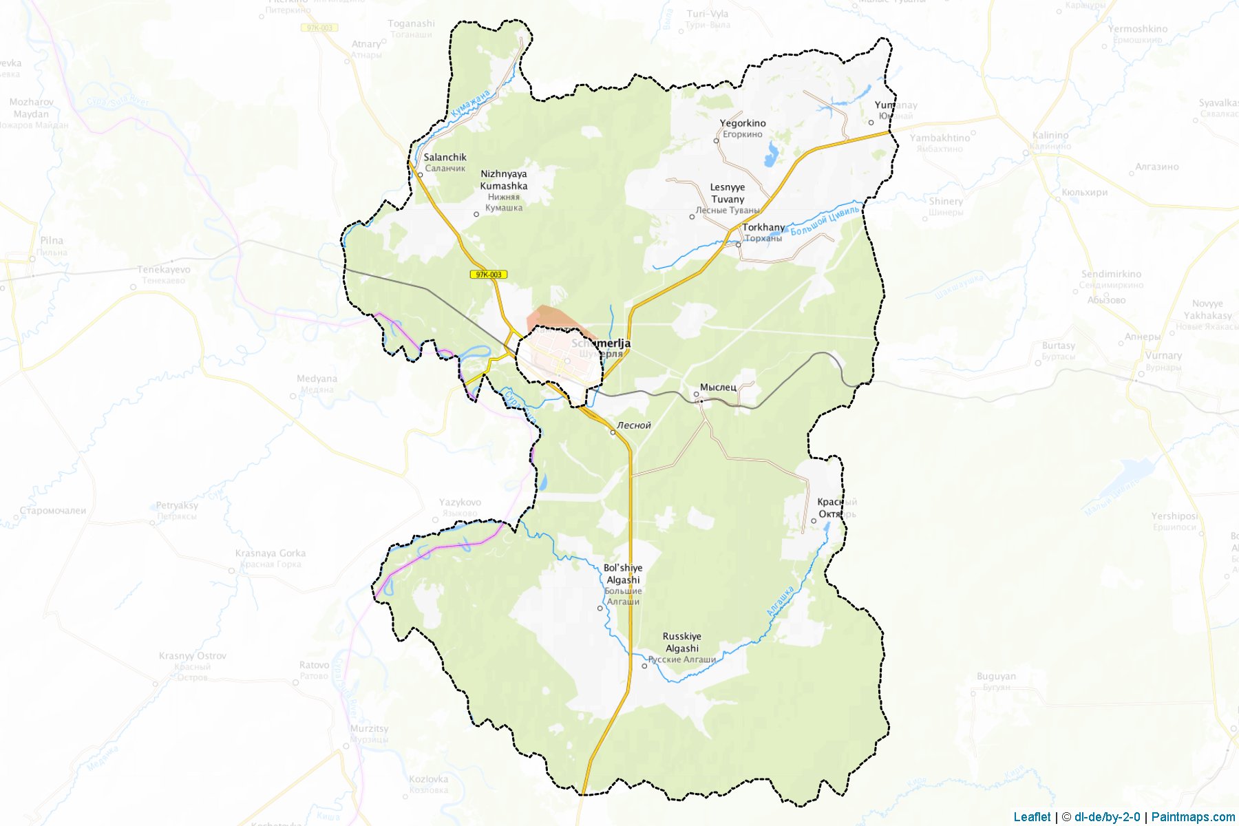 Shumerlinskiy (Chuvash) Map Cropping Samples-1