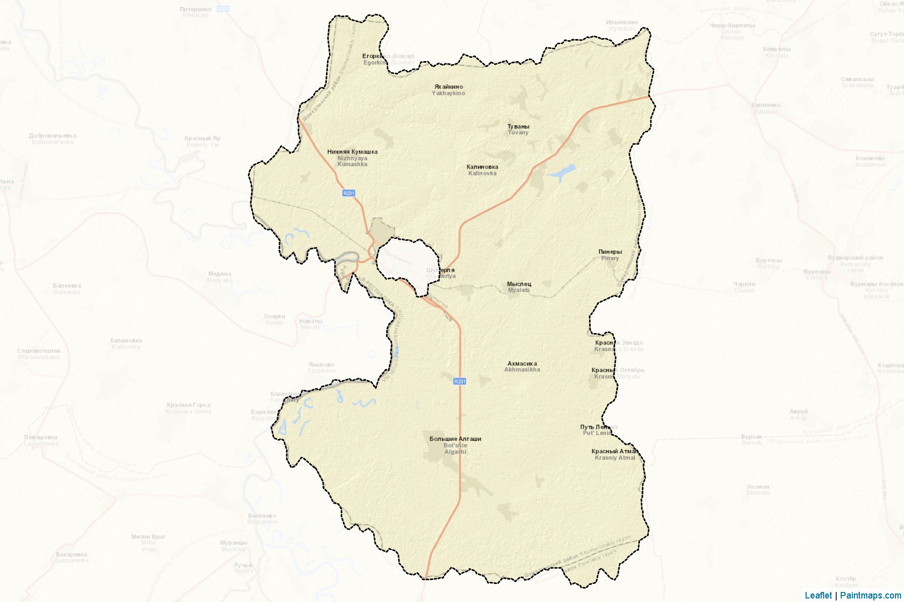 Shumerlinskiy (Chuvash) Map Cropping Samples-2