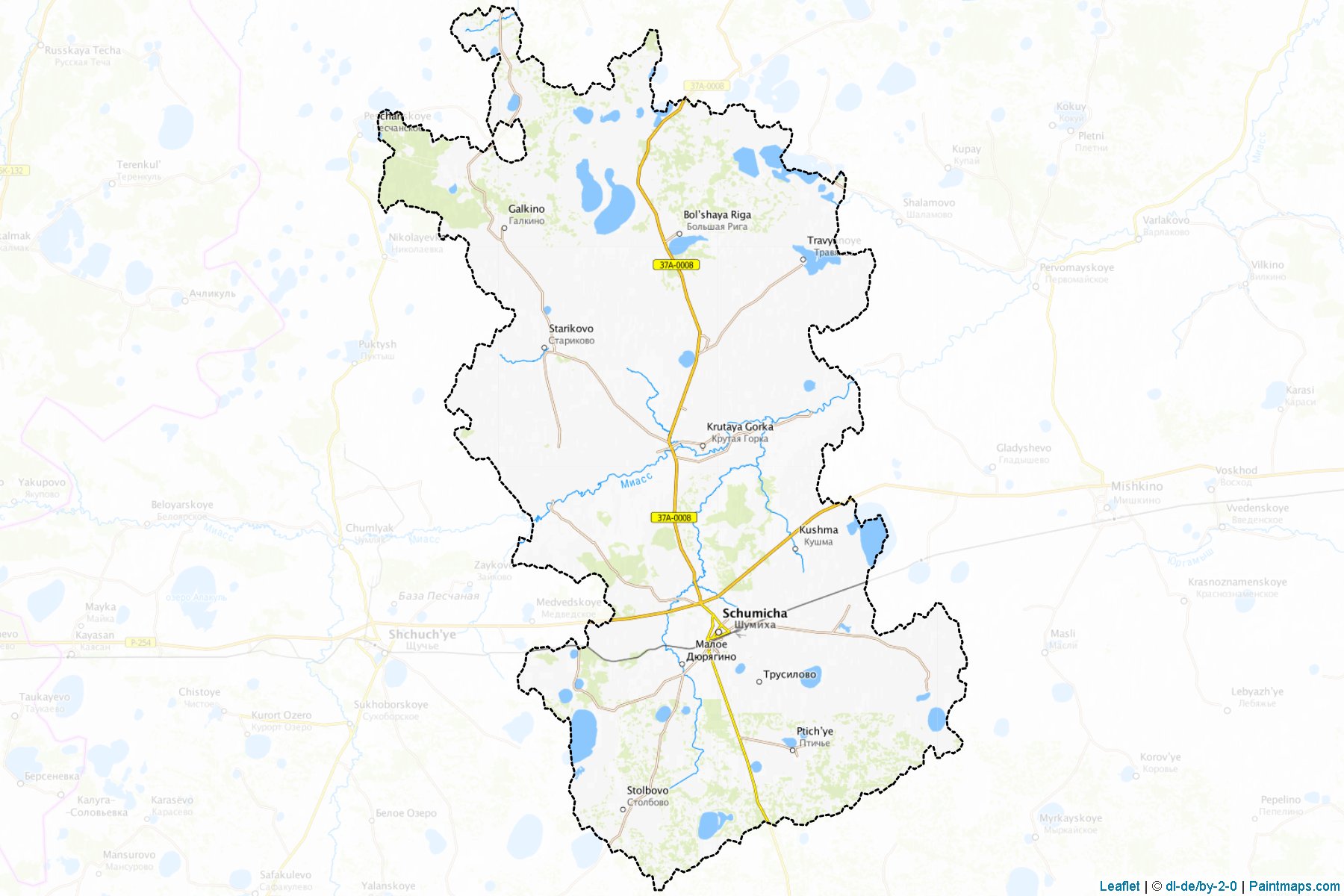 Muestras de recorte de mapas Shumikhinskiy (Kurgan)-1