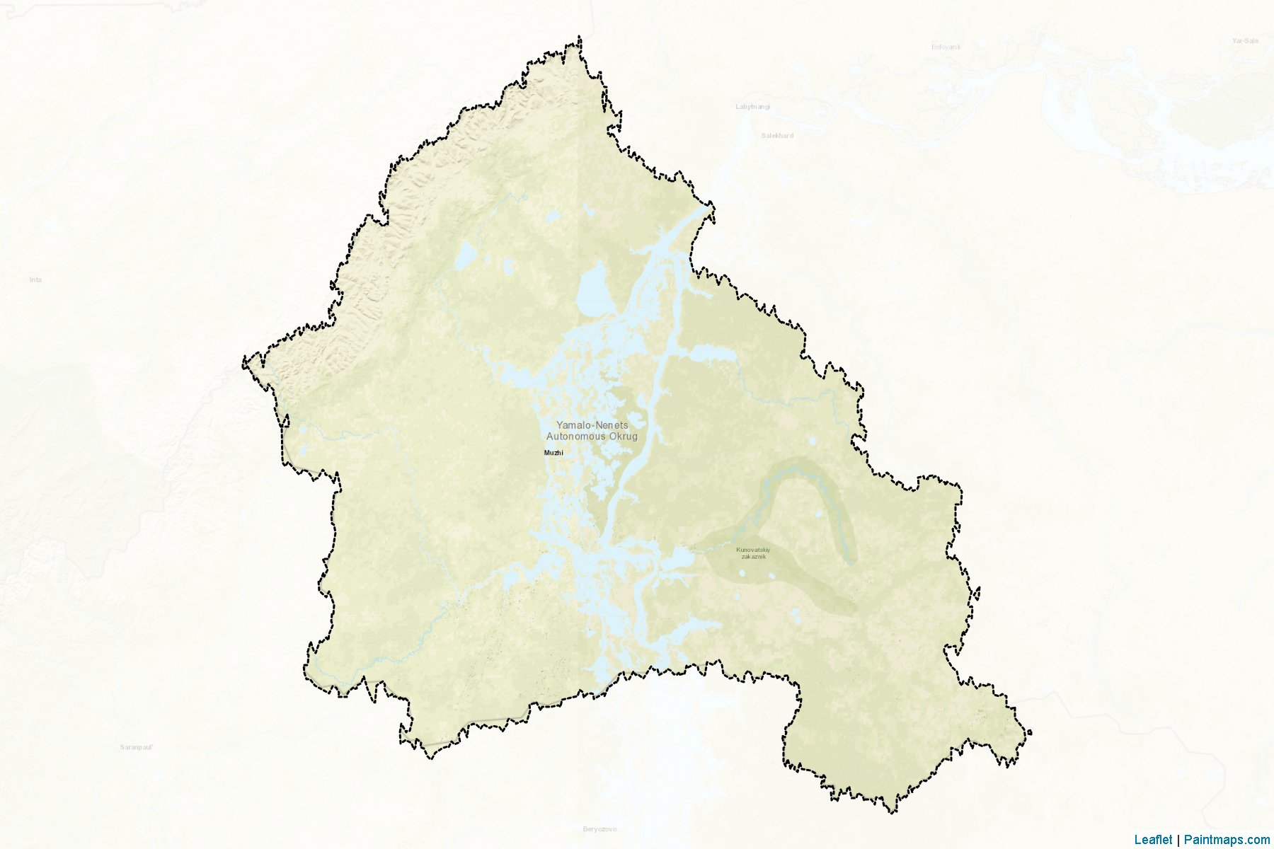 Muestras de recorte de mapas Shuryshkarskiy (Yamalo-Nenets)-2