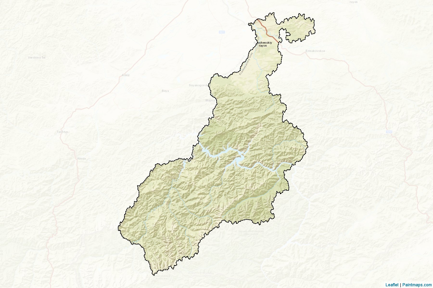 Muestras de recorte de mapas Shushenskiy (Krasnoyarsk)-2