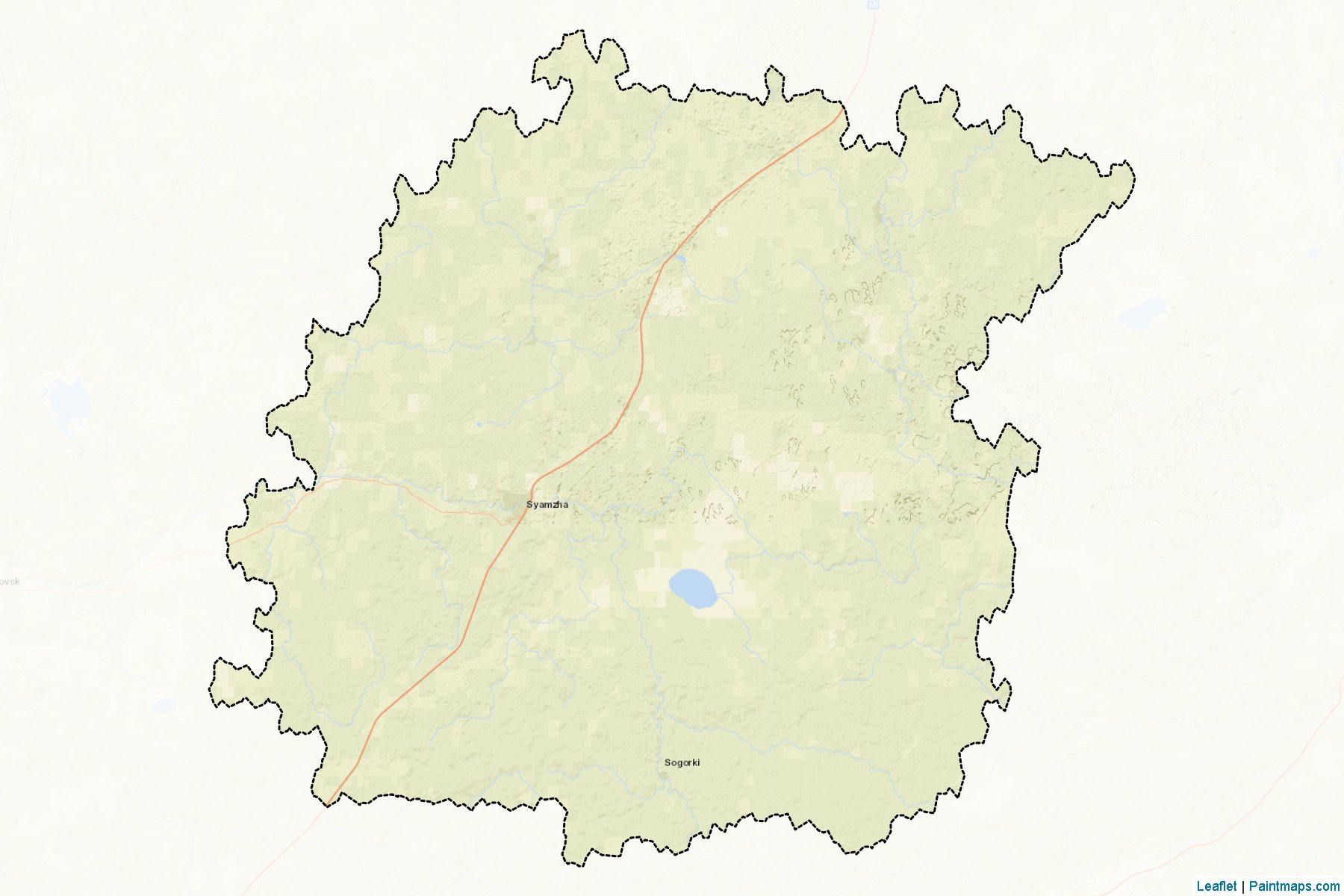 Muestras de recorte de mapas Sjamzhenskiy (Vologda)-2