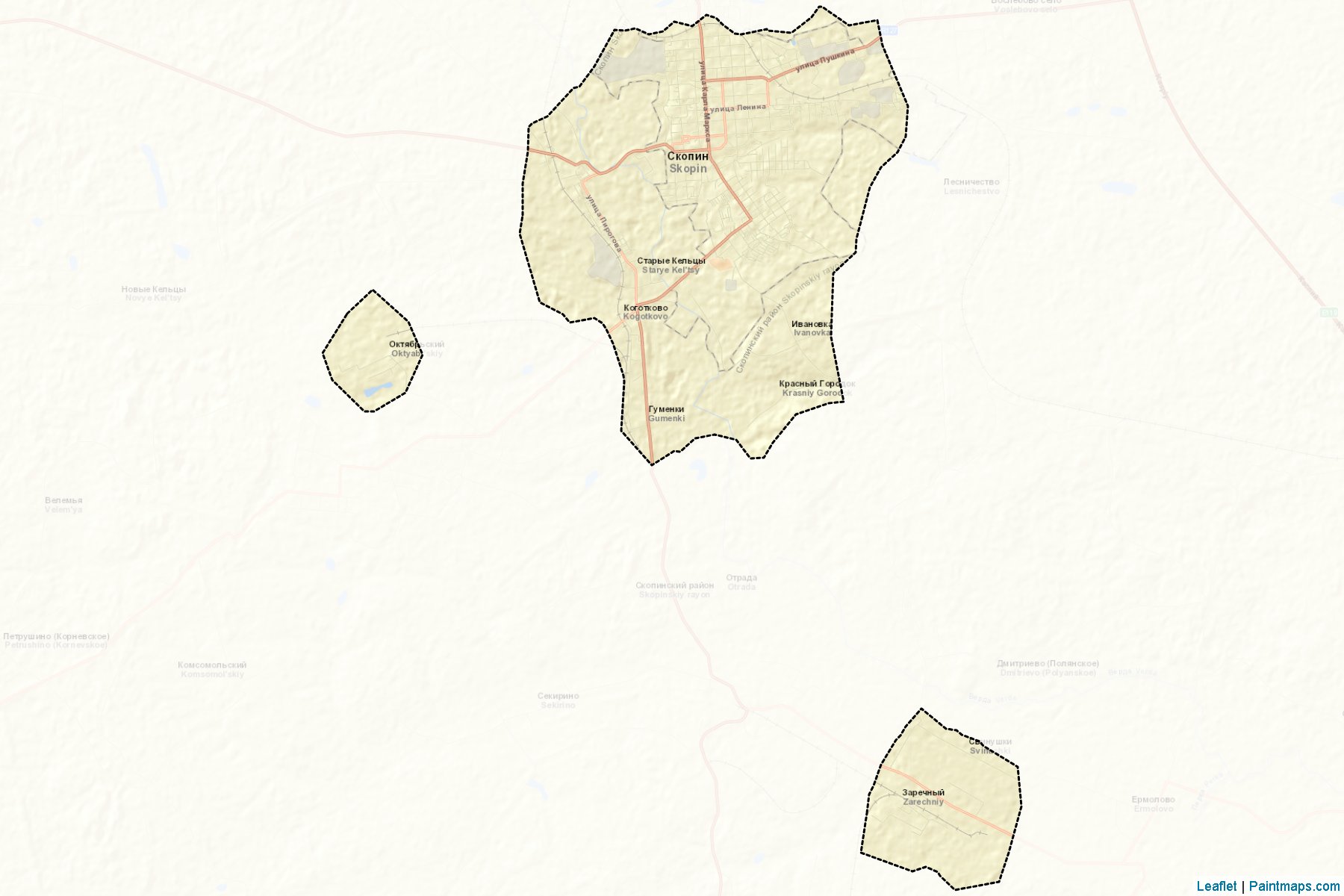 Muestras de recorte de mapas Skopin (Ryazan)-2