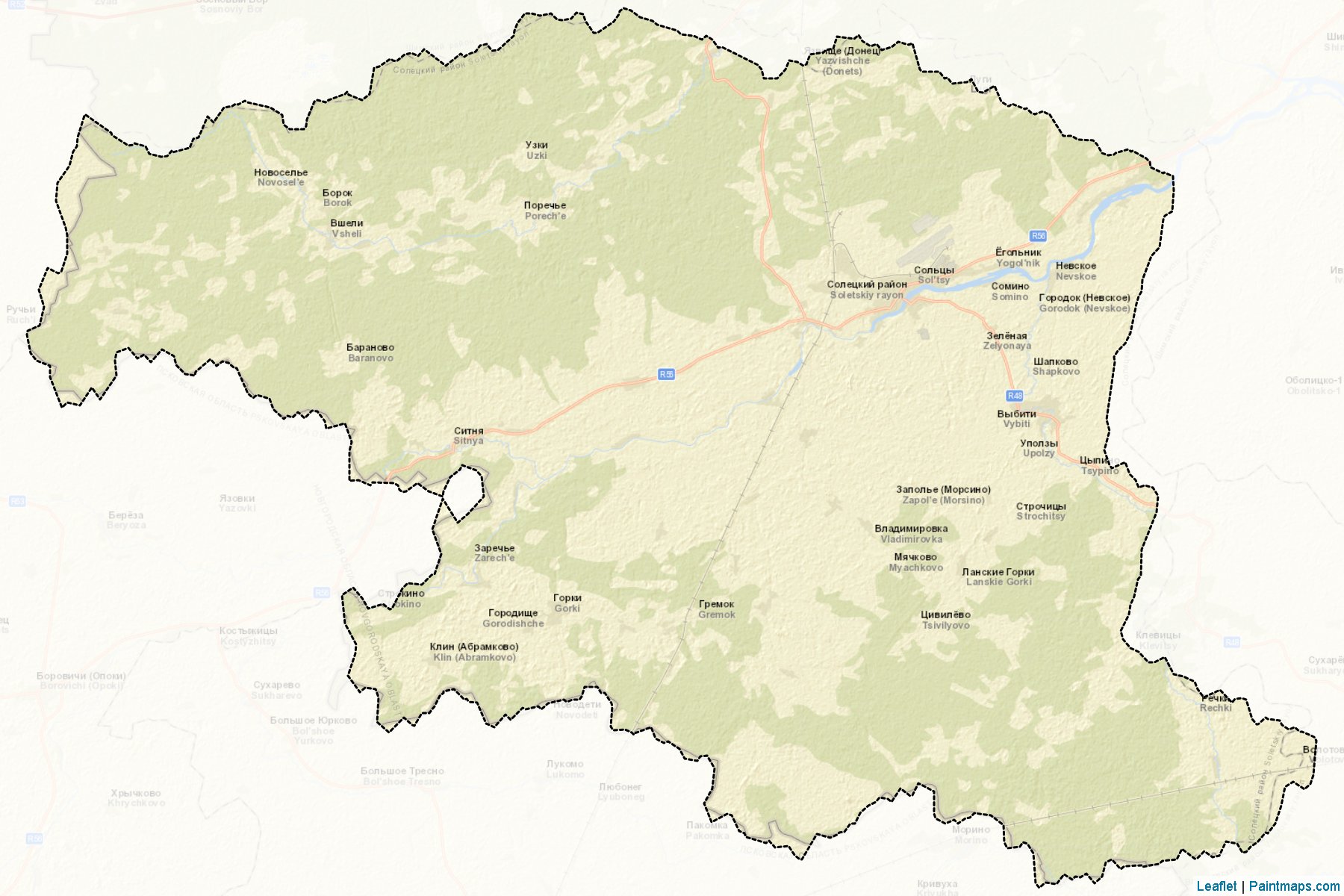 Muestras de recorte de mapas Soleckij (Novgorod)-2