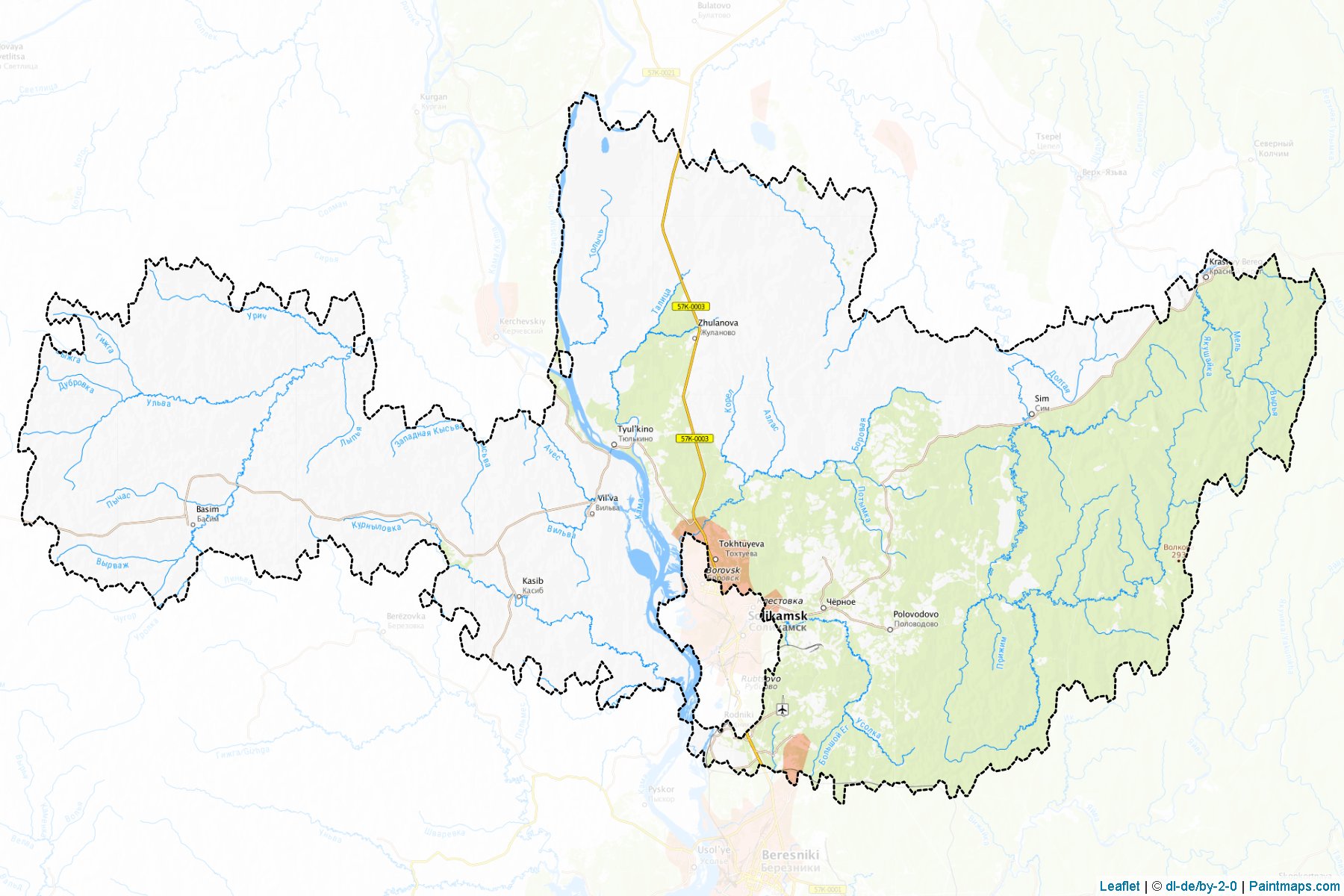 Muestras de recorte de mapas Solikamskiy (Perm)-1