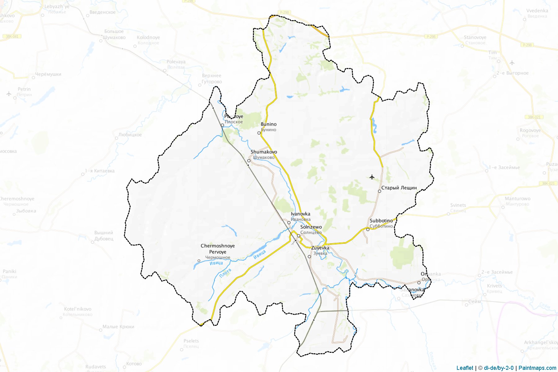 Muestras de recorte de mapas Solncevskiy (Kursk)-1