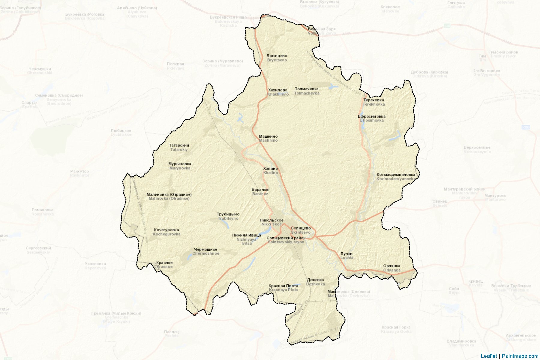 Muestras de recorte de mapas Solncevskiy (Kursk)-2