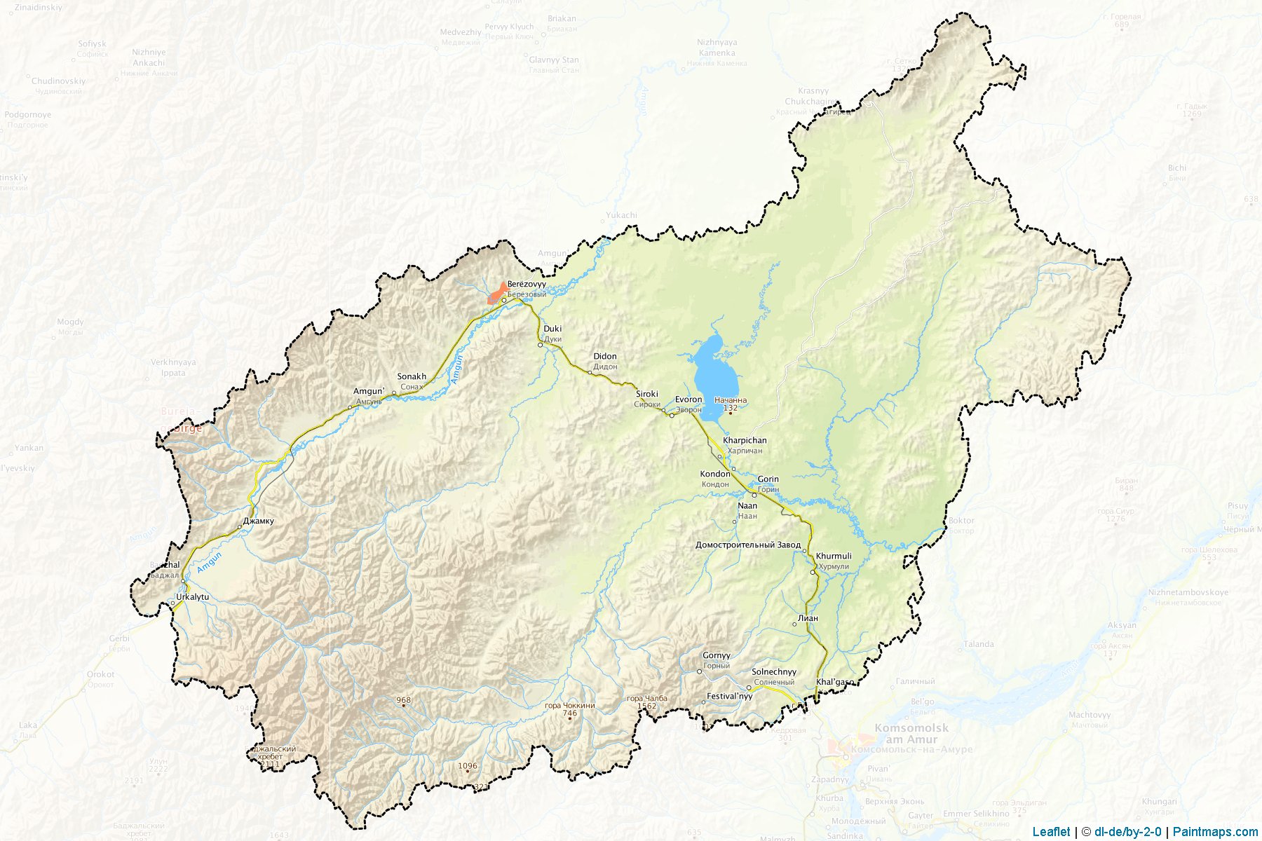 Muestras de recorte de mapas Solnechnyj (Khabarovsk)-1